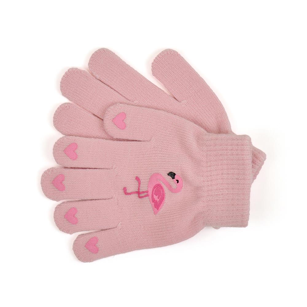 Girls 3 Pack Gloves Thermal Magic Flamingo Dolphin Unicorn Motif Warm Mittens