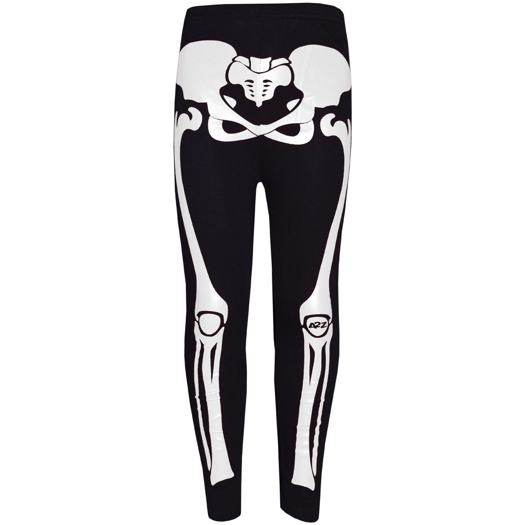 Kids Girls Skeleton Print Halloween Costume Set