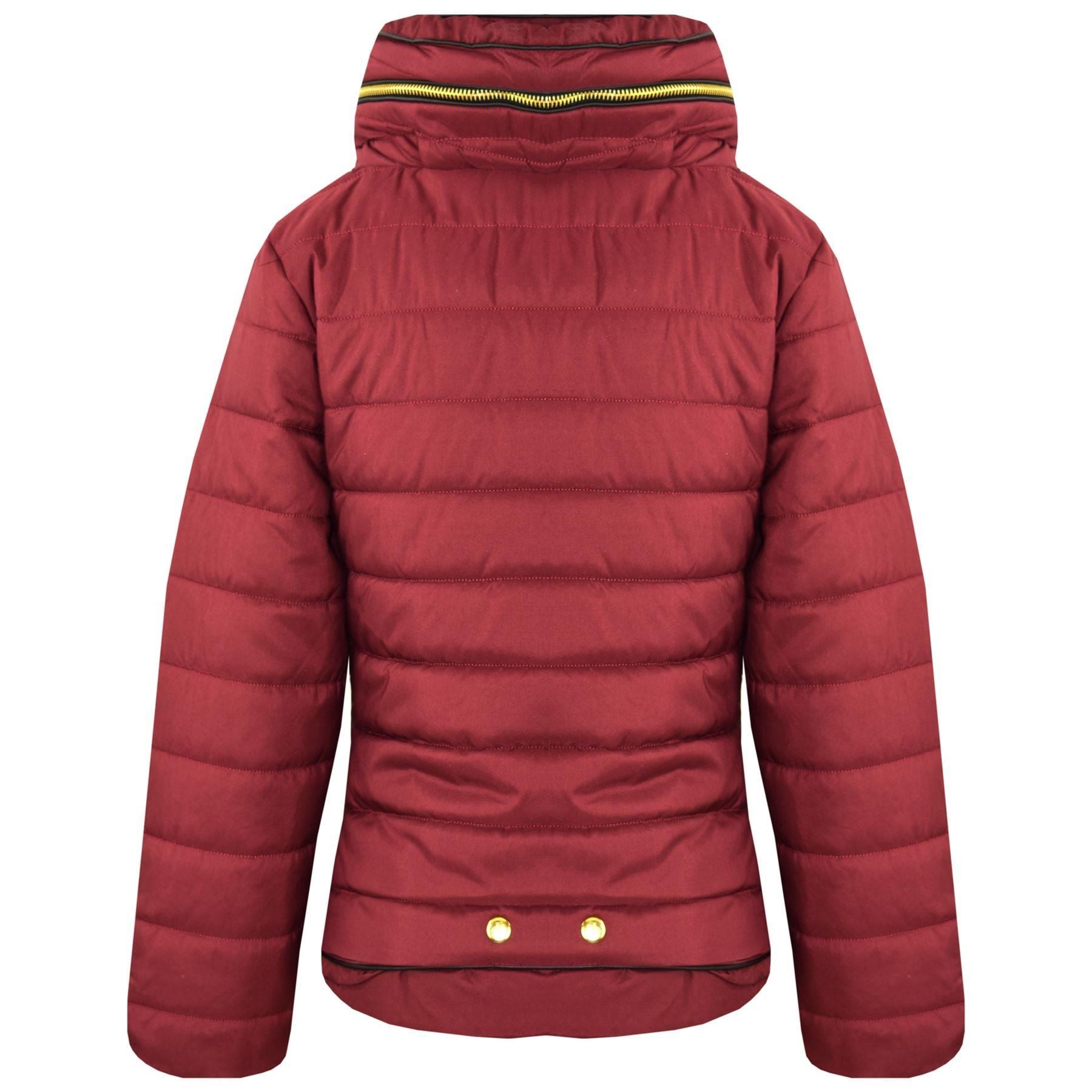 Girls Jackets Kids Quilted Padded Puffer Bubble Fur Collar Warm Thick Coat 3-13 Y