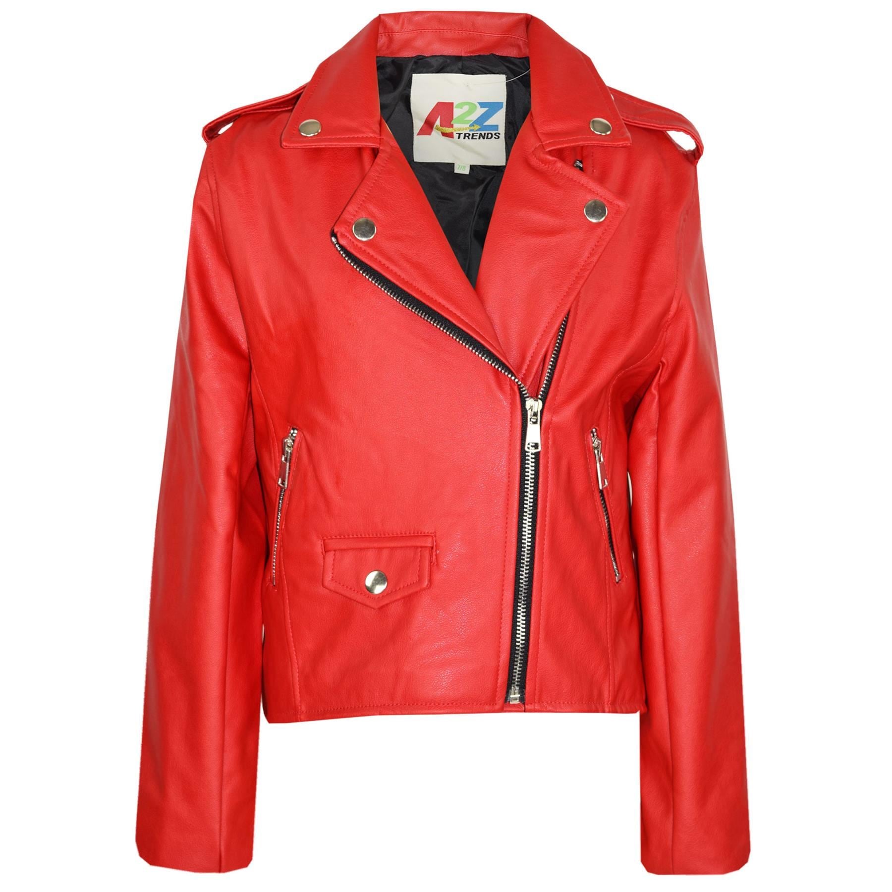 PU Leather Jacket Waterproof Girls Age 5-13 Years