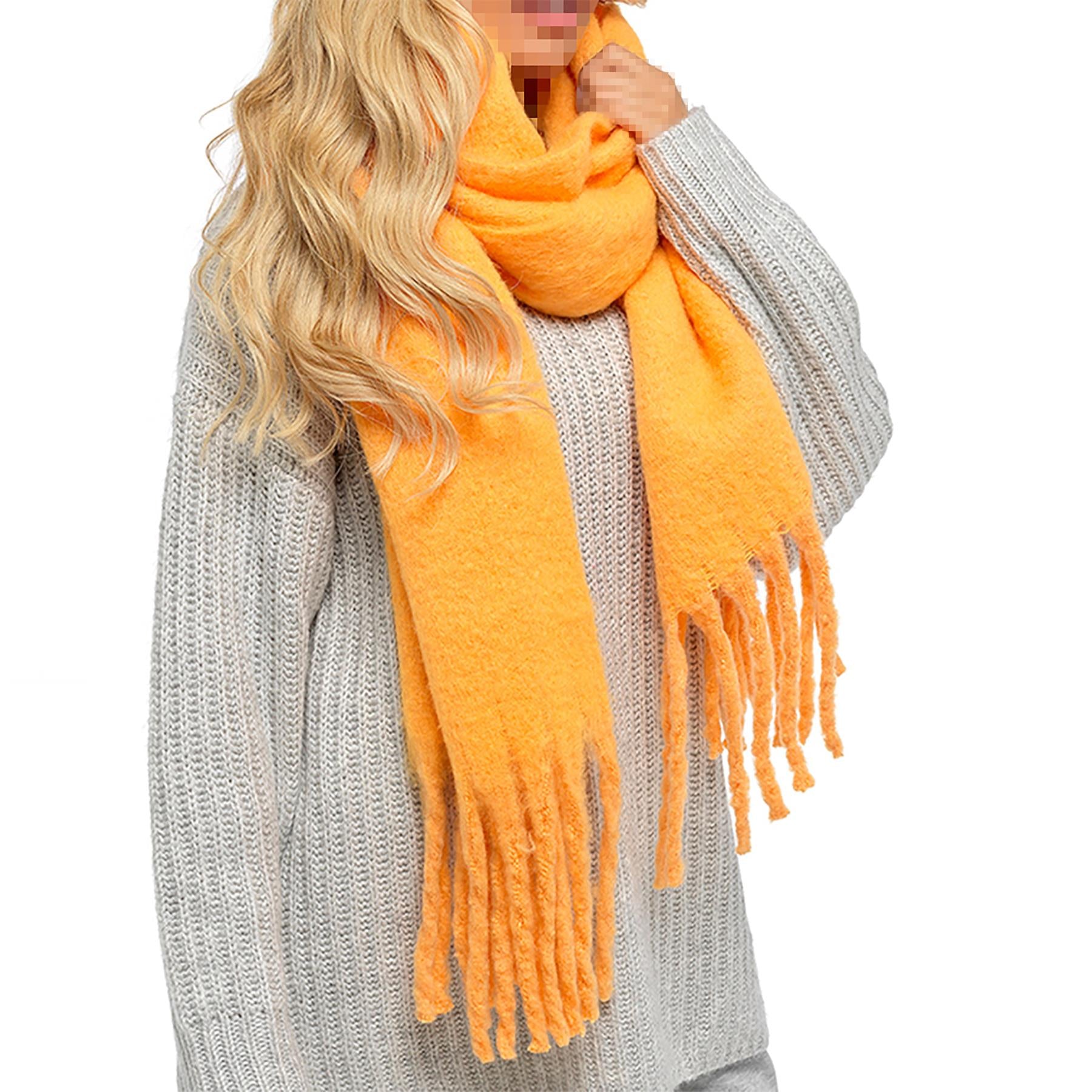 A2Z Ladies Winter Scarf Chunky Scarfs Cashmere Feel Tassel Brushed Blanket Scarf