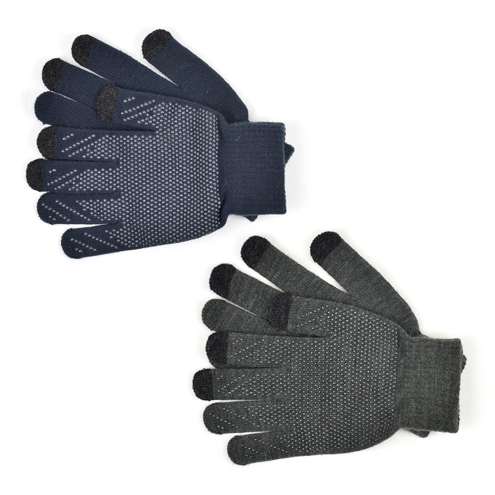 A2Z Mens Gloves Thermal Warm Winter Touch Screen Anti-slip Gloves Knit Mittens