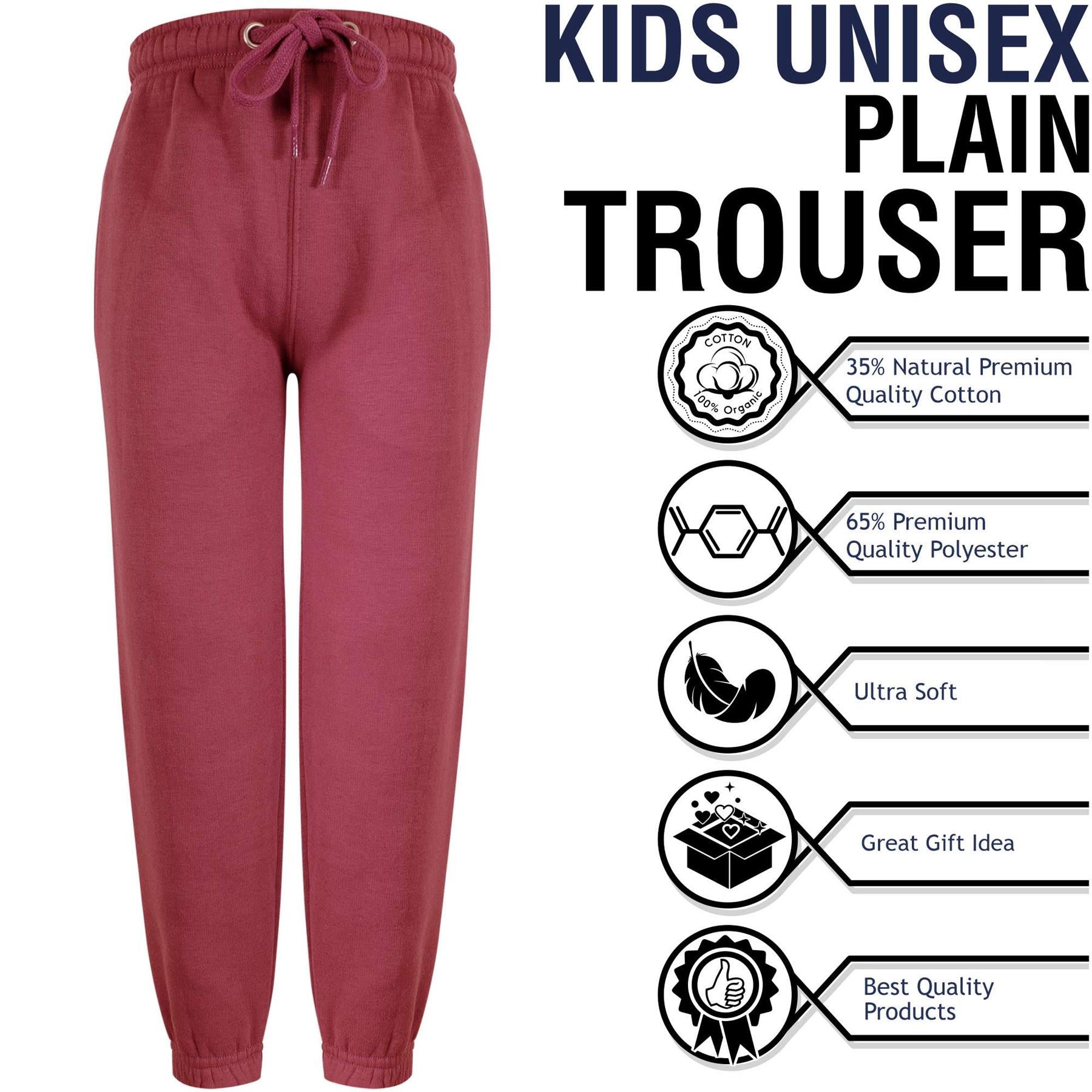 Kids Girls Boys Fleece Trouser Jogging Bottoms Sweatpants