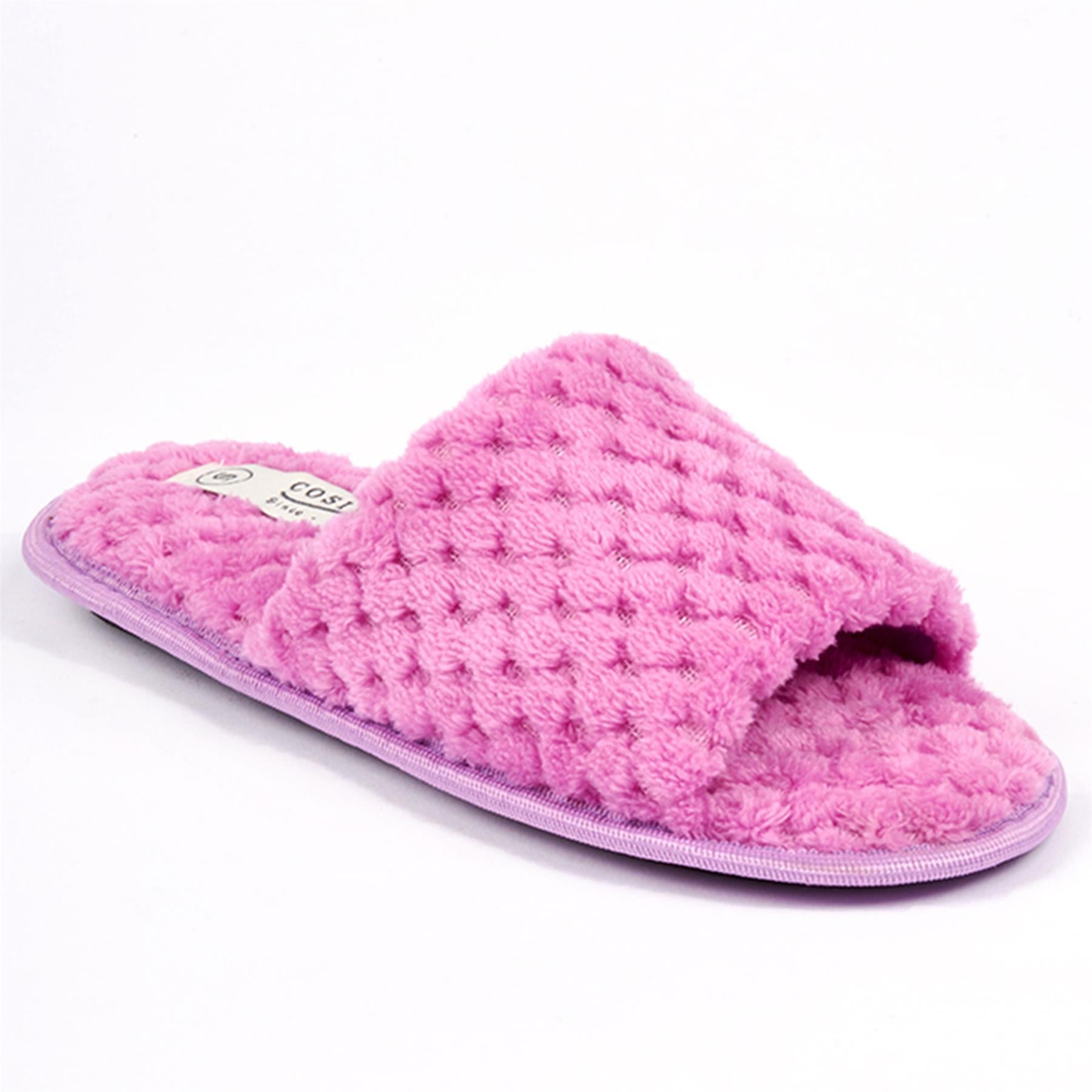 A2Z Women Bubble Sliders Fluffy Faux Fur Open Toe Warm Fuzzy Memory Foam Slipper