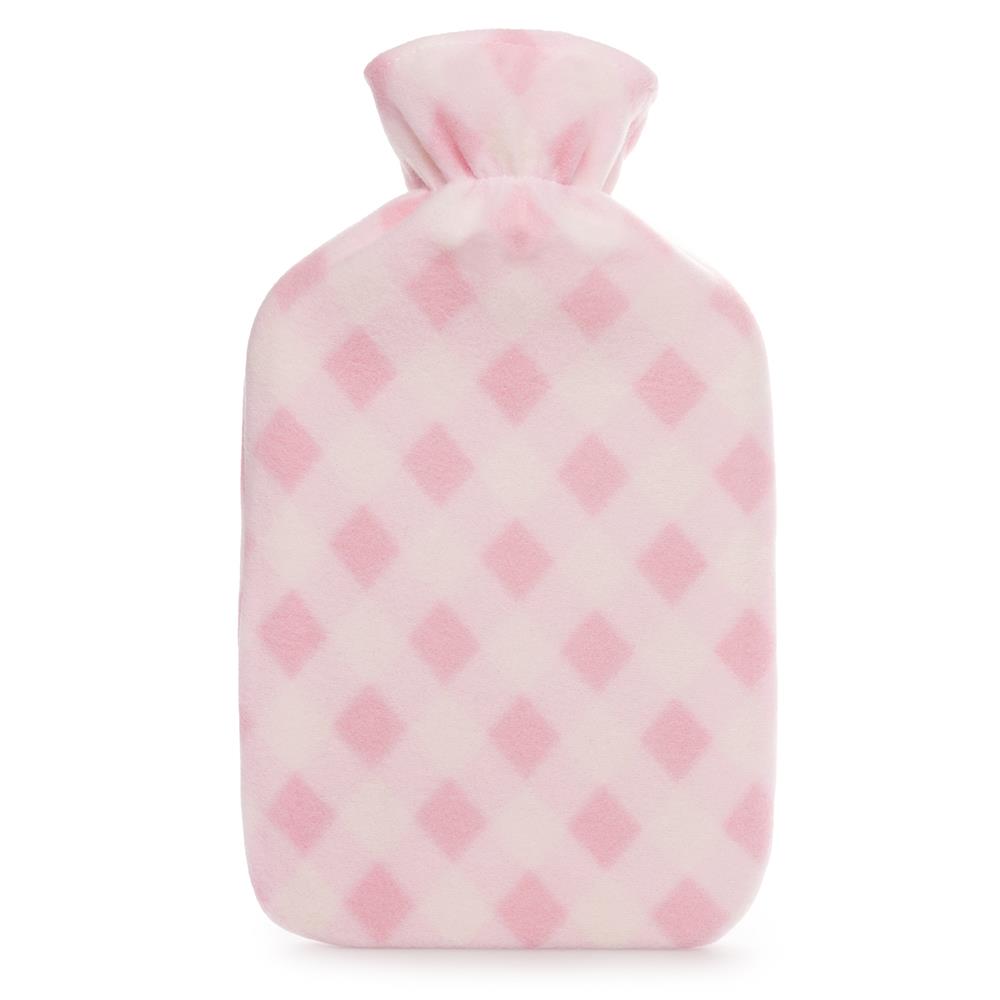 A2Z Hot Water Bottle Diamonds Hearts Fleece Cover 2 Liter Bottles Heat Therapy