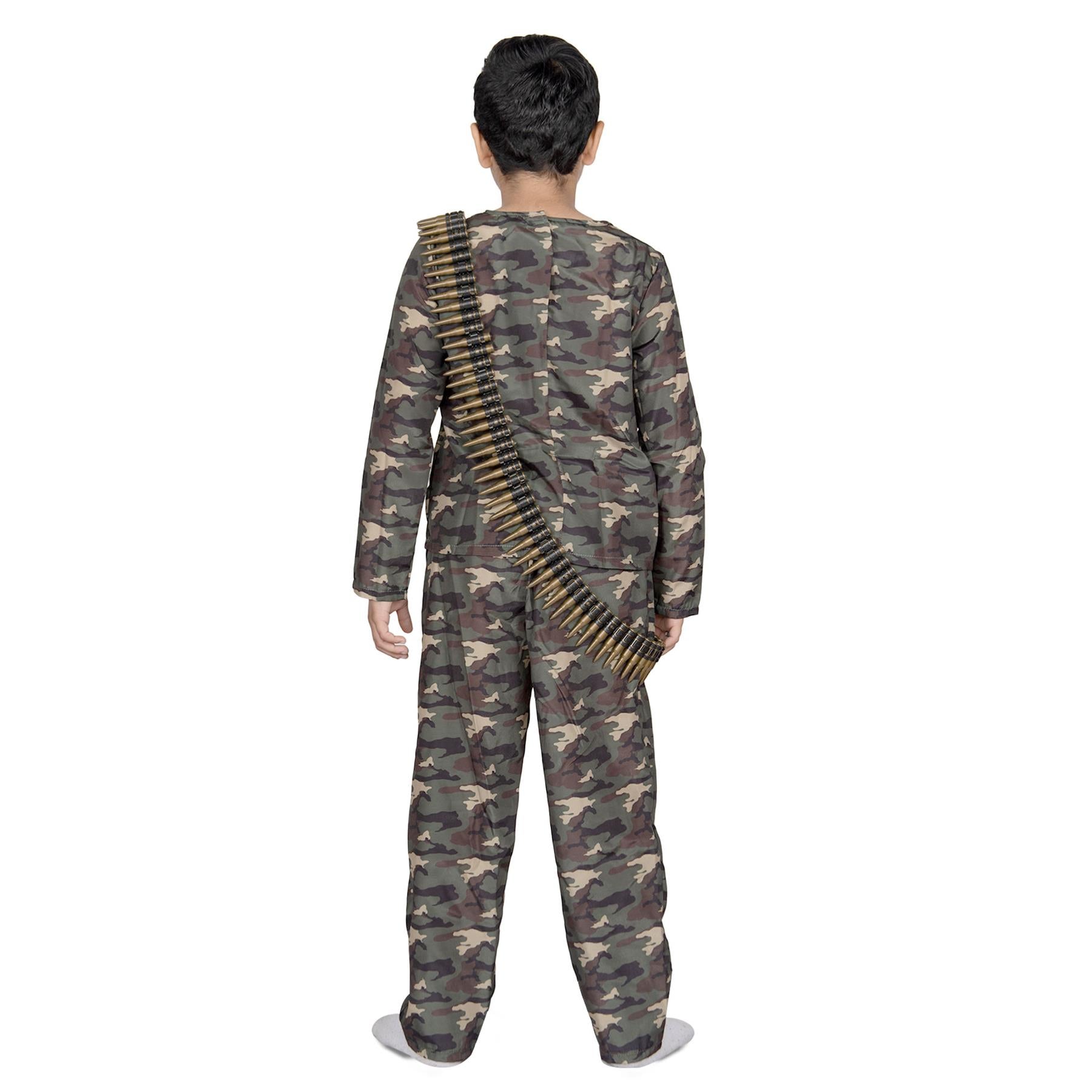 Kids Army Costume Soldier Role Play Halloween Military Camouflage Uniform Outfit