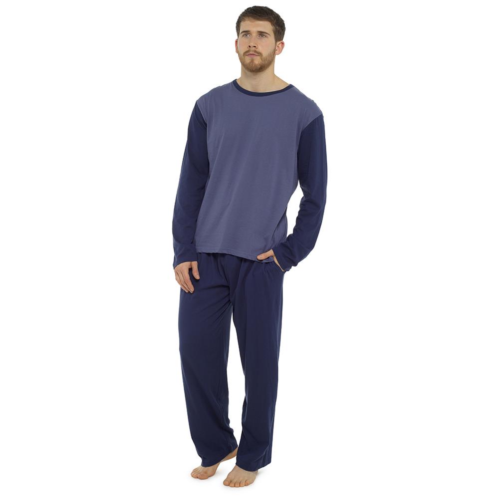 A2Z Mens Pyjama Cotton Jersey Long Sleeve T-Shirt PJS Pyjamas 2 Pieces Top Set