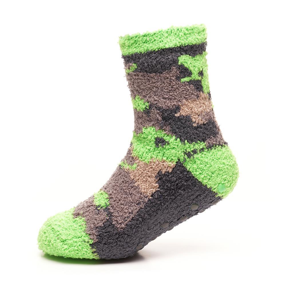 Kids Boys Soft Fluffy Slipper Socks Warm Winter Non Slip Gripper Cosy Socks