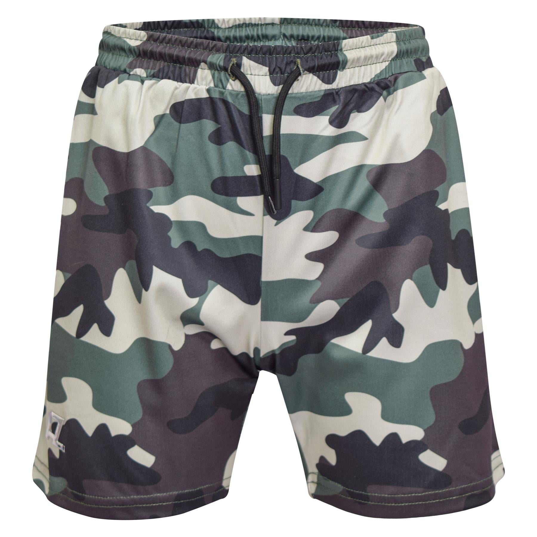 Kids Boys Active PE Shorts Camouflage Sports Footbal Summer Stretchy Short 3-14