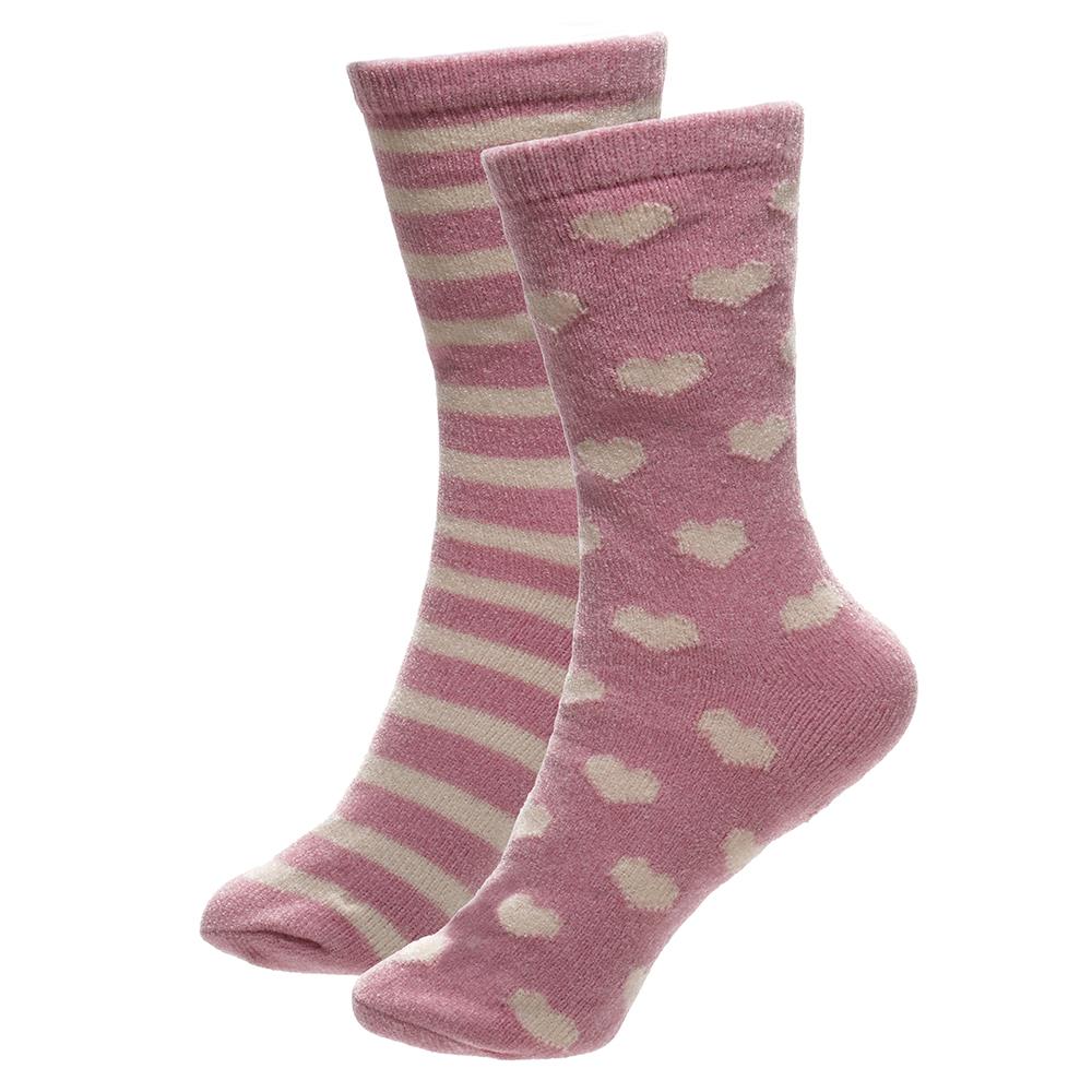 A2Z Ladies 2 Pack Novelty Chenille Cosy Socks Soft Brushed Warm Winter Socks
