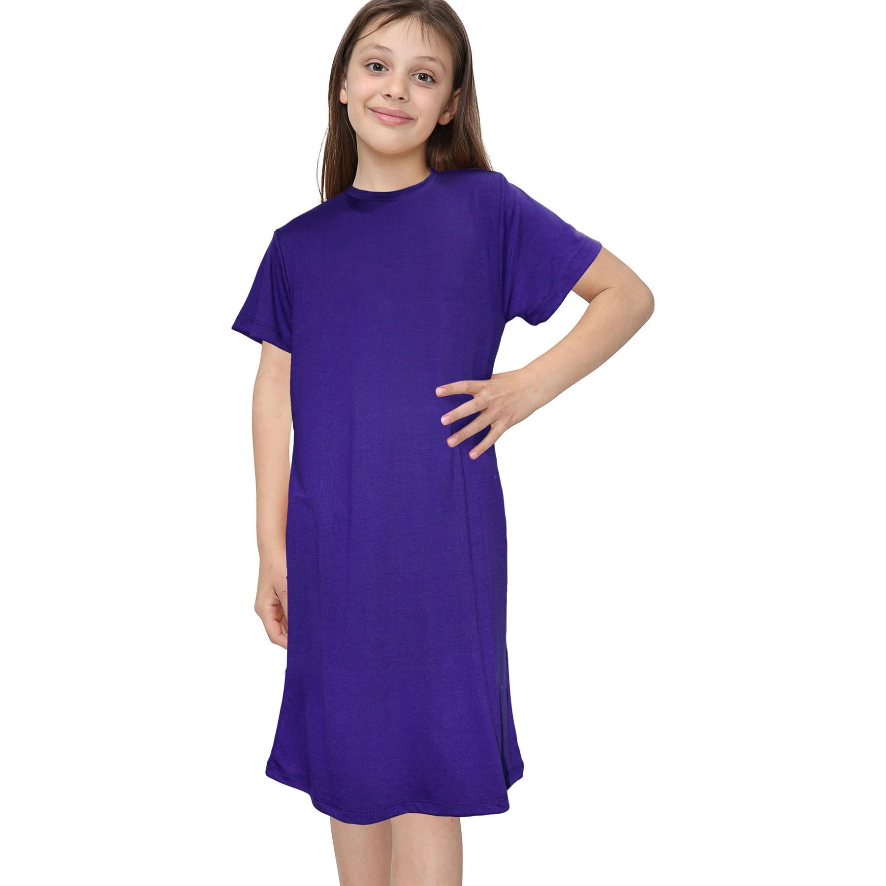 Kids Girls Night Dress Nightgown Sleepwear Nightie Short Sleeve Nightwear Nighty