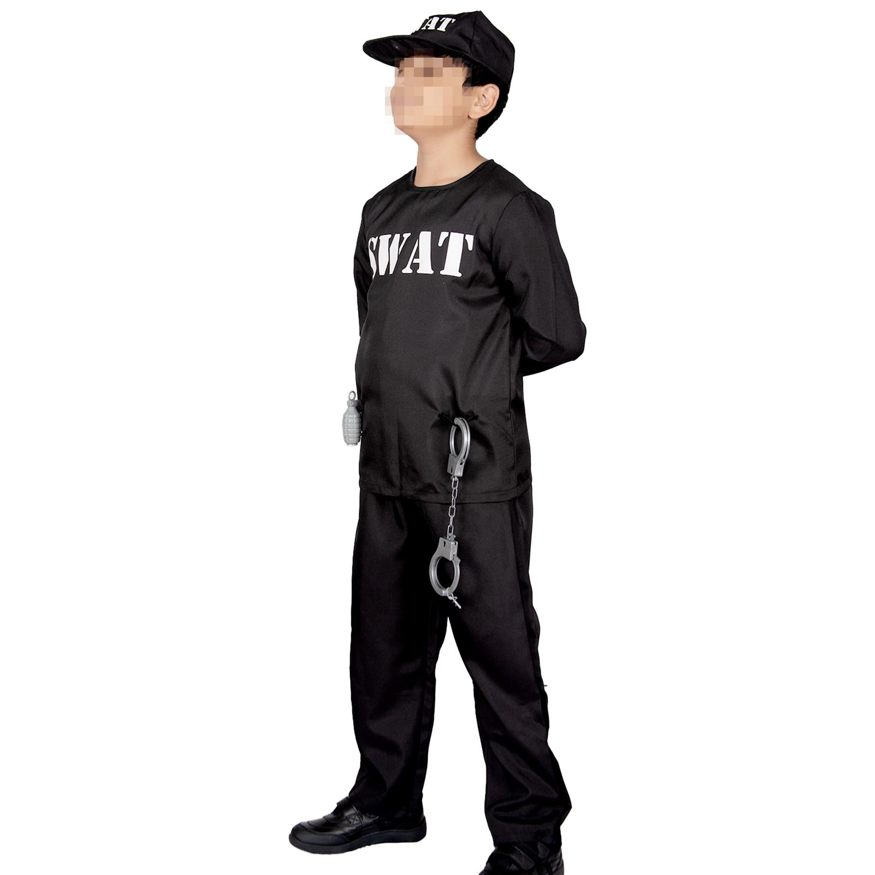 Kids SWAT Costume America S.W.A.T Role Play Halloween Police Uniform Outfit Kit