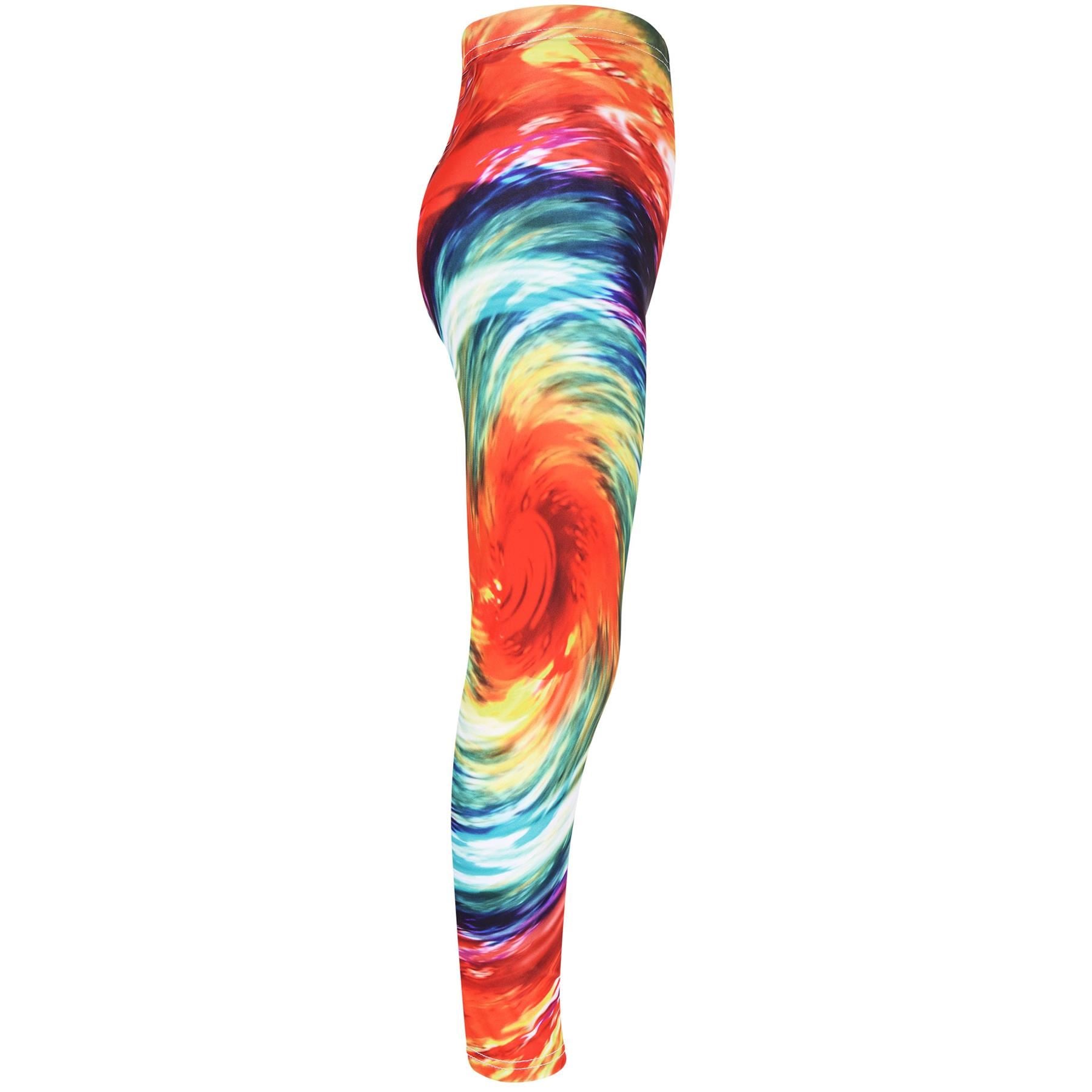 Kids Girls 3D Tie Dye Print Leggings