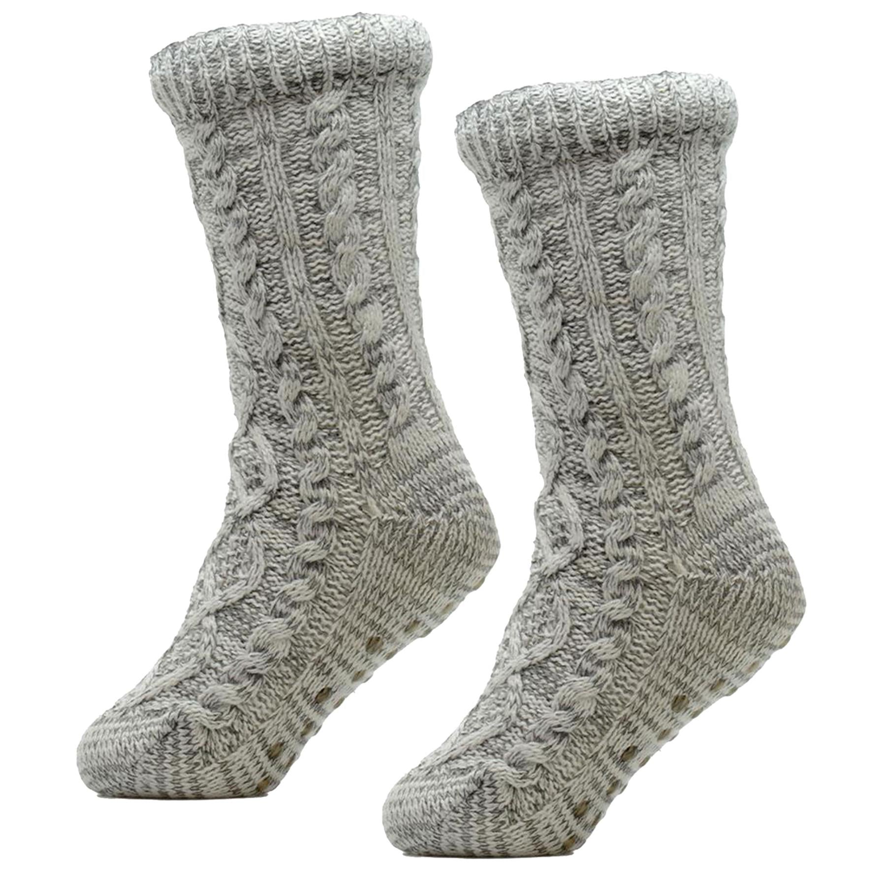 A2Z Ladies Twist Yarn Cable Lounge Sock Sherpa Lining Comfort For Daily Wear