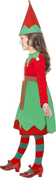 Childs Christmas Santa's Helper Elf Girl Fancy Dress Costume Kids Outfit Smiffys