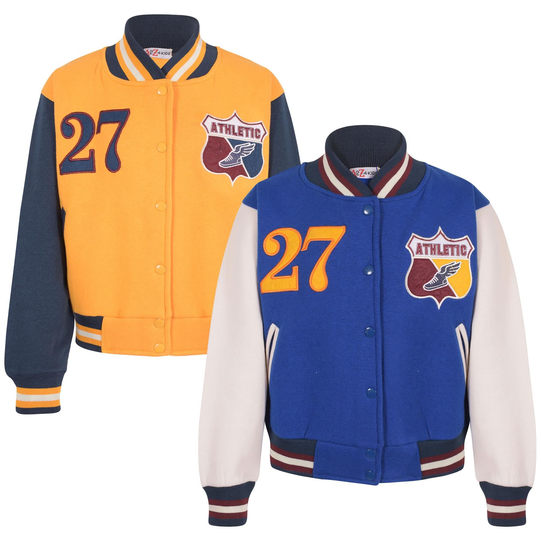 Kids Girls Boys Baseball Jacket Varsity Style Athletic Embroidered School Jacket