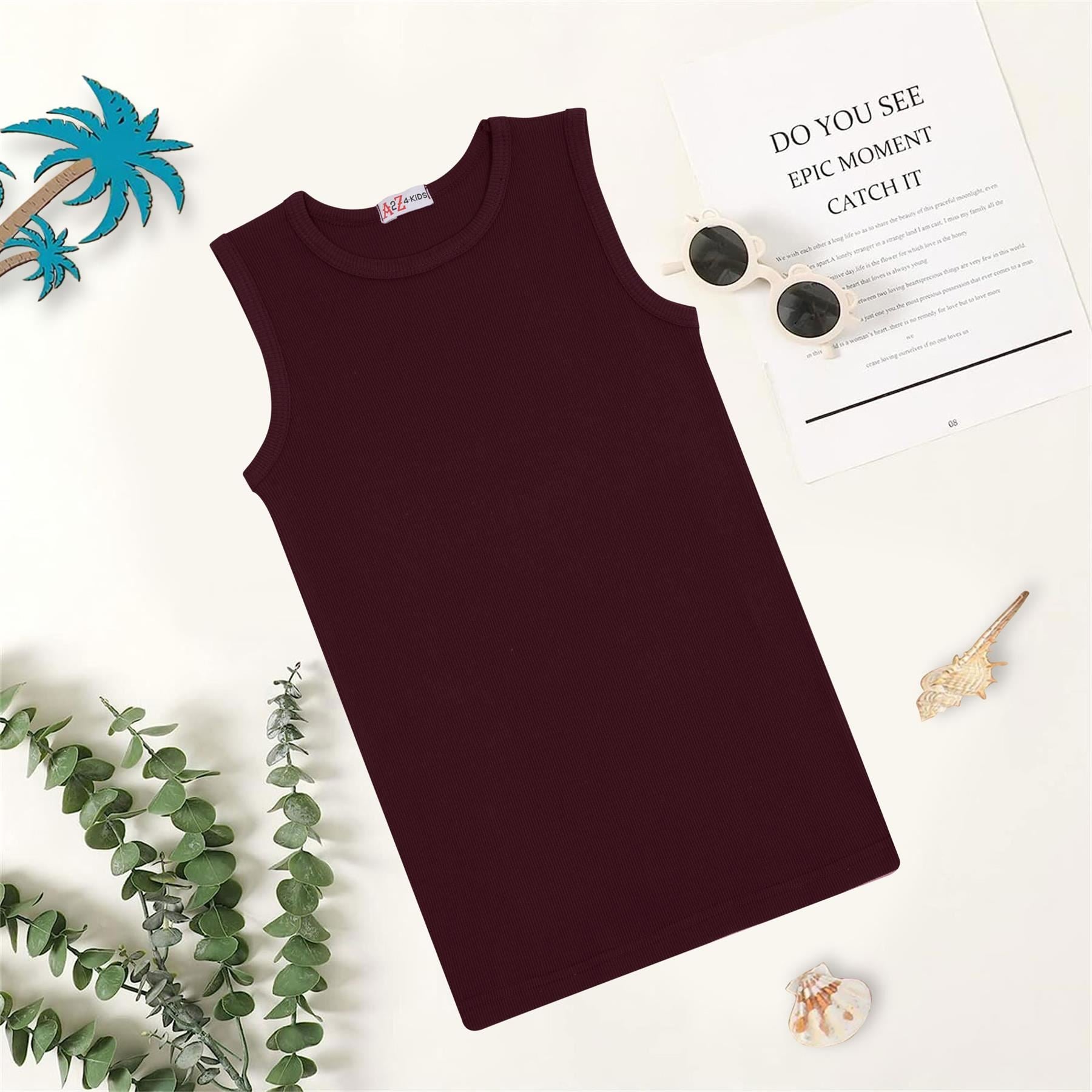 Kids Girls Boys Childrens Vest Top Tank Top Fitted 100% Rich Cotton 2-13 Years