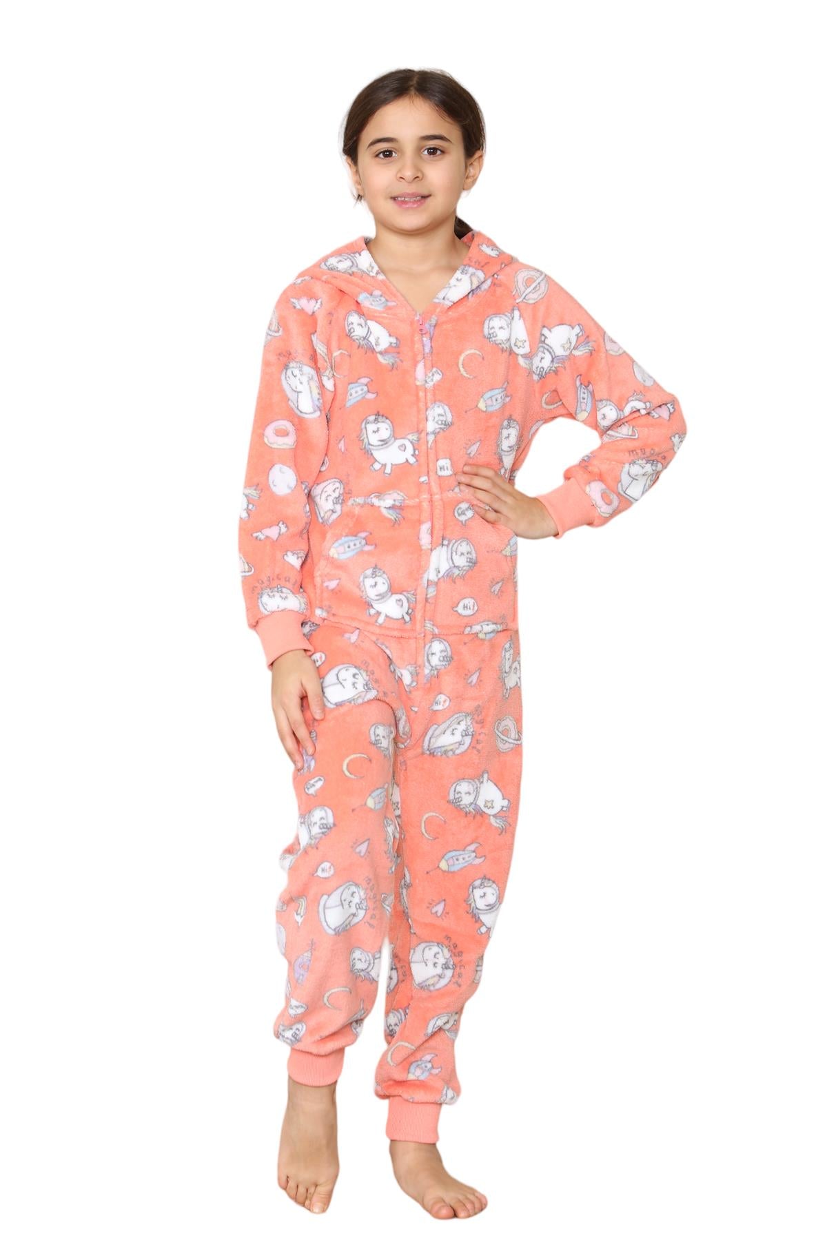 Kids Fleece A2Z Onesie One Piece Pyjamas Unicorn Print Sleepsuit For Boys Girls