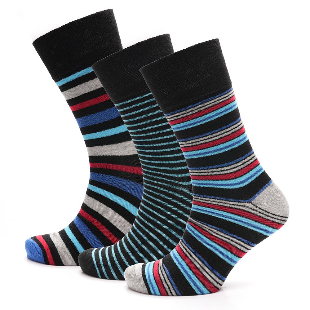 Mens 3 Pack Bamboo Comfort Top Socks Non-Elastic Gentle Grip Heel and Toe Socks