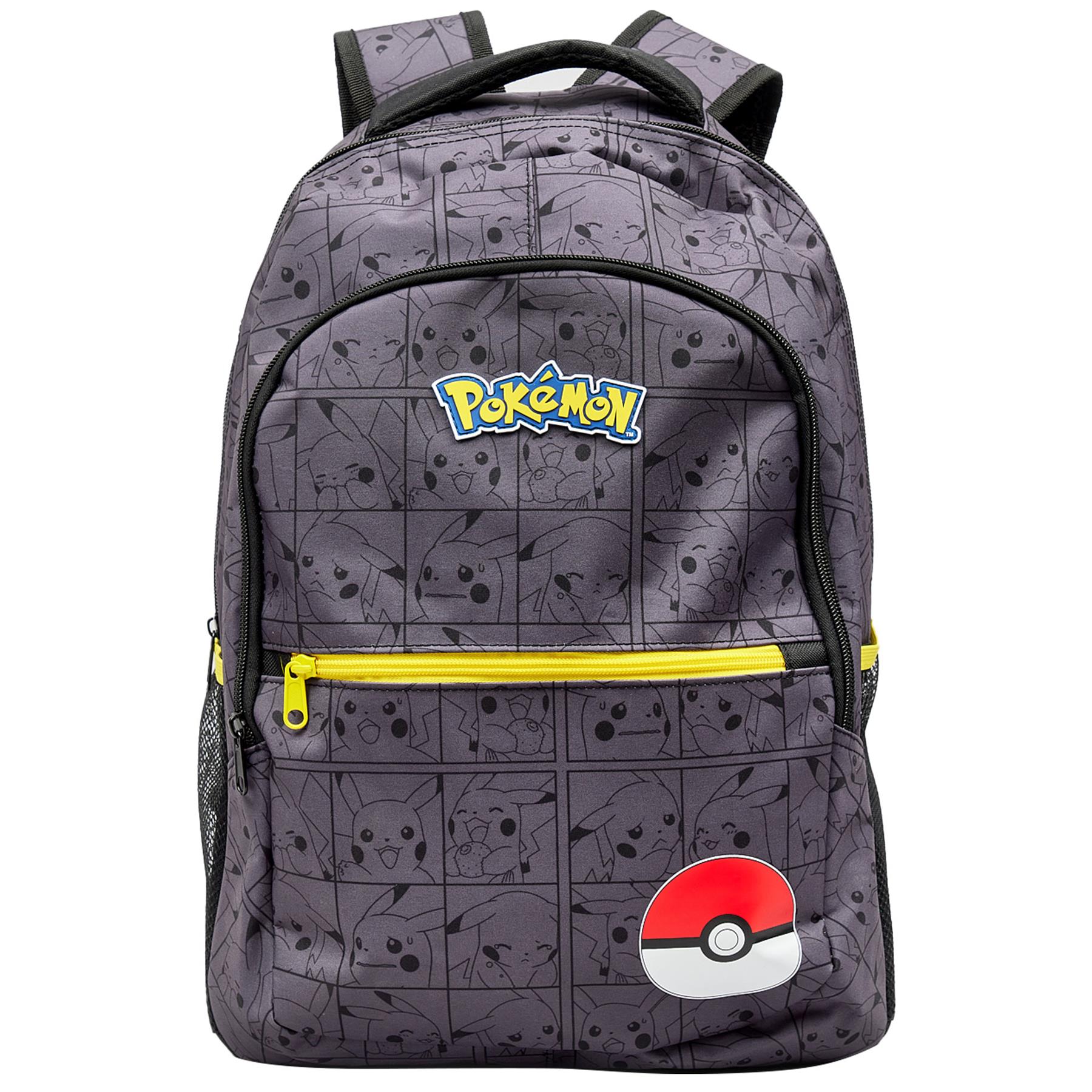 Kids Officially Licensed Pokemon Pikachu Grid Character School Travel Backpack