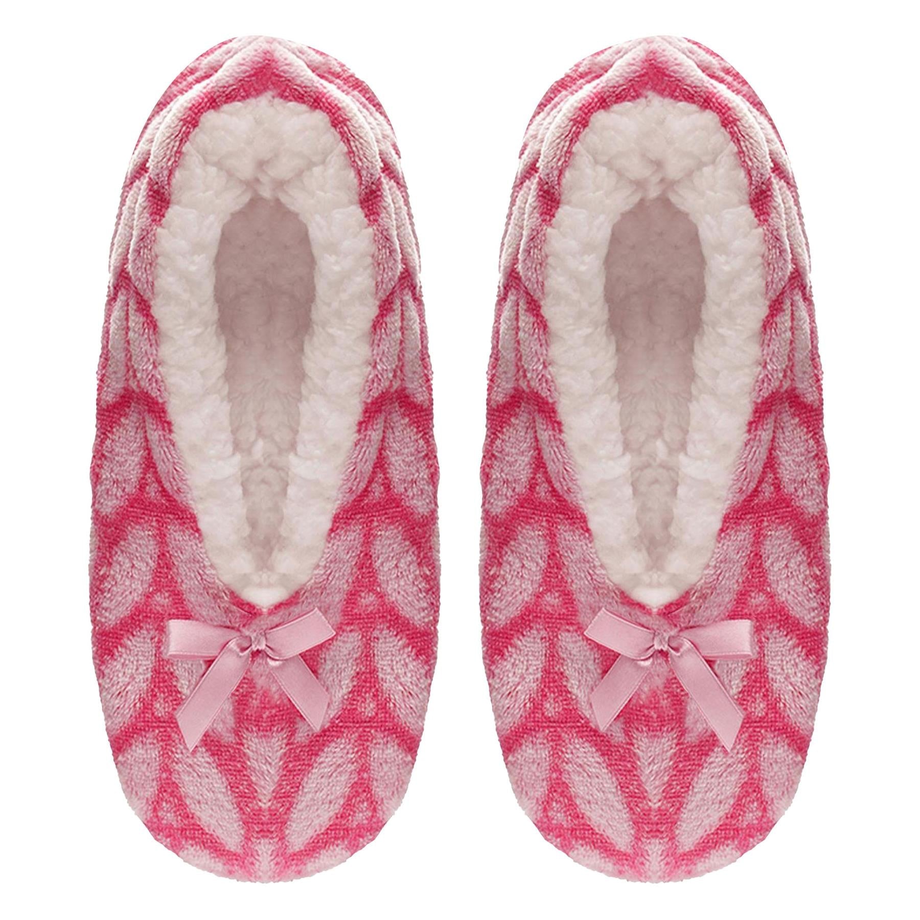 A2Z Ladies Sherpa Lined Slipper Bow Fluffy Socks Warm Winter Women Soft Socks