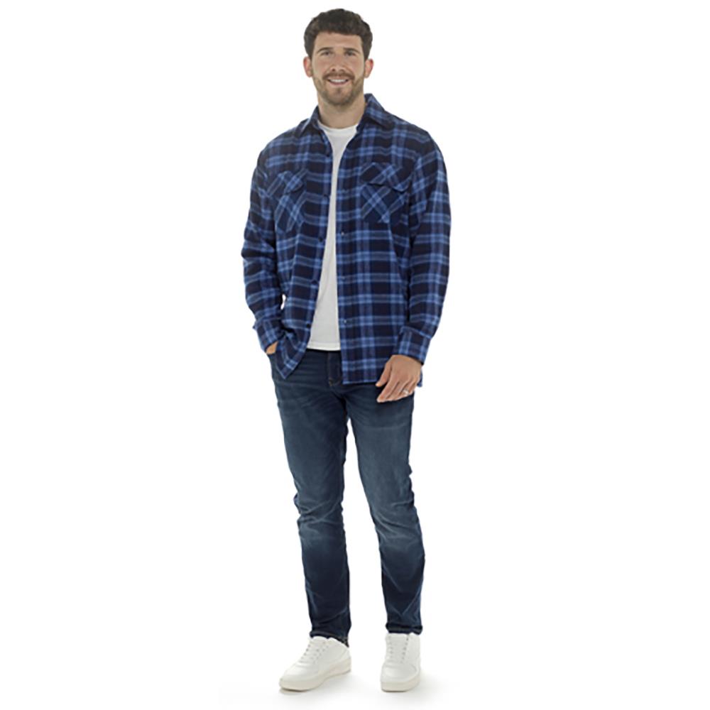 A2Z Mens Shirt Yarn Dyed Quilted Check Shirt Lumberjack Outside Brushed Shirt