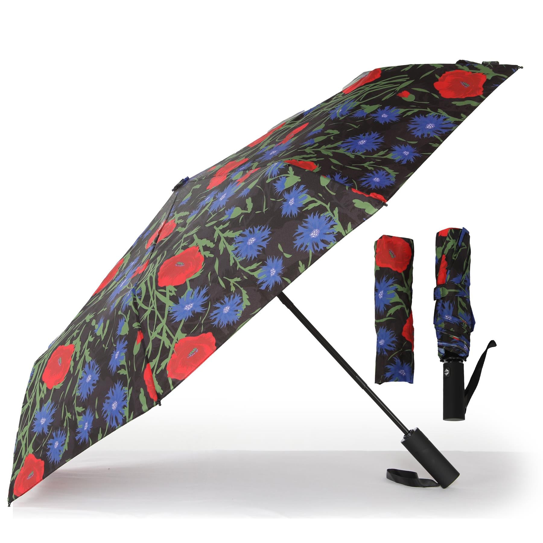 30cm Compact Travel Umbrella Auto Folding Umbrella Weather Protect 107cm Brolly