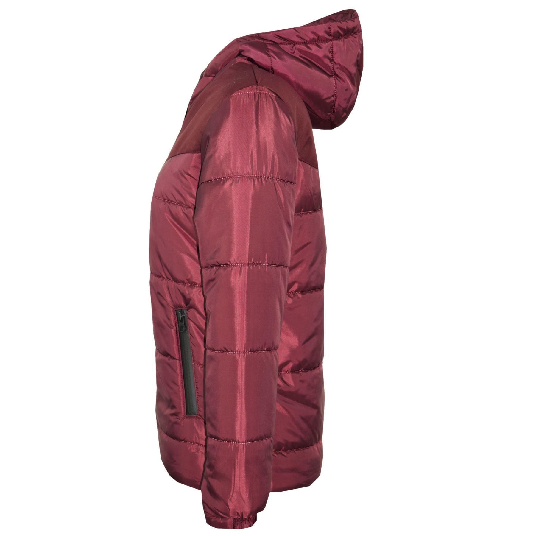 Kids Jacket Girls Boys Padded Wine Puffer Hooded Zipped Coat Warm Thick Coats