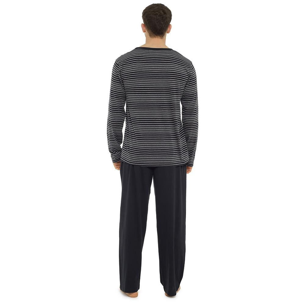 A2Z Mens Pyjama Jersey Soft Striped Long Sleeve Top Bottom Pyjamas 2 Piece Sets