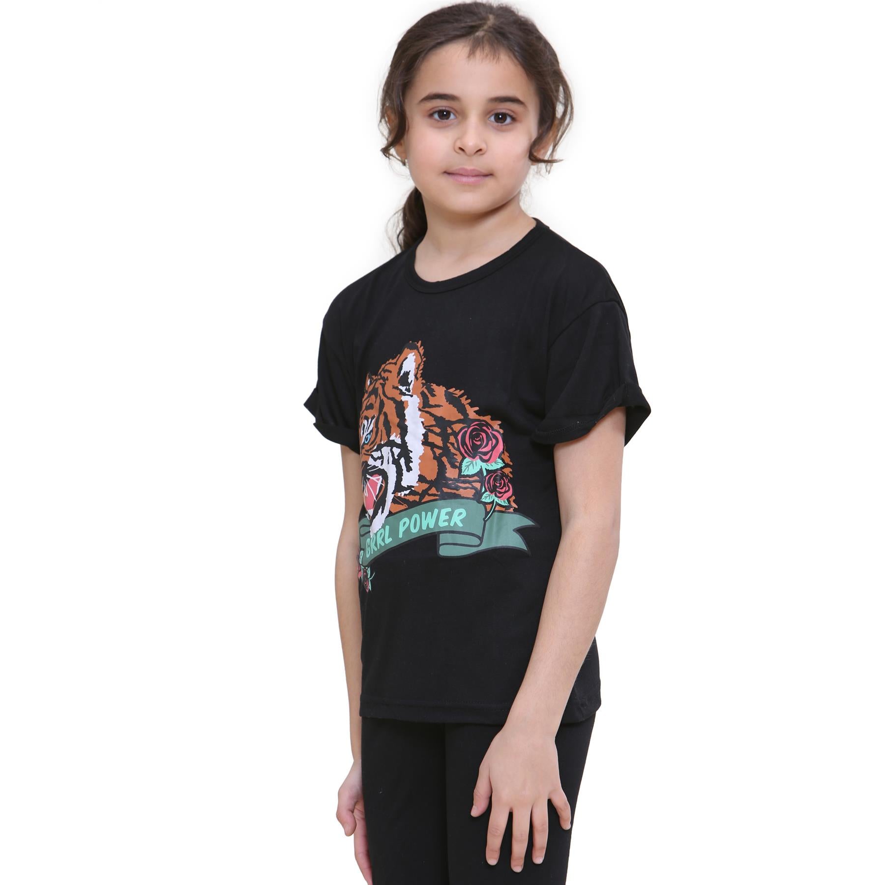 Kids Girls T Shirts Grrl Power Printed Summer Tank Top & Tees