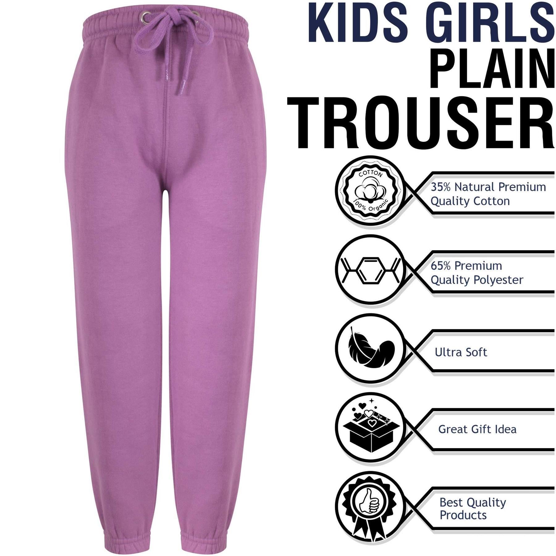 Kids Girls Boys Fleece Trouser Jogging Bottoms Sweatpants