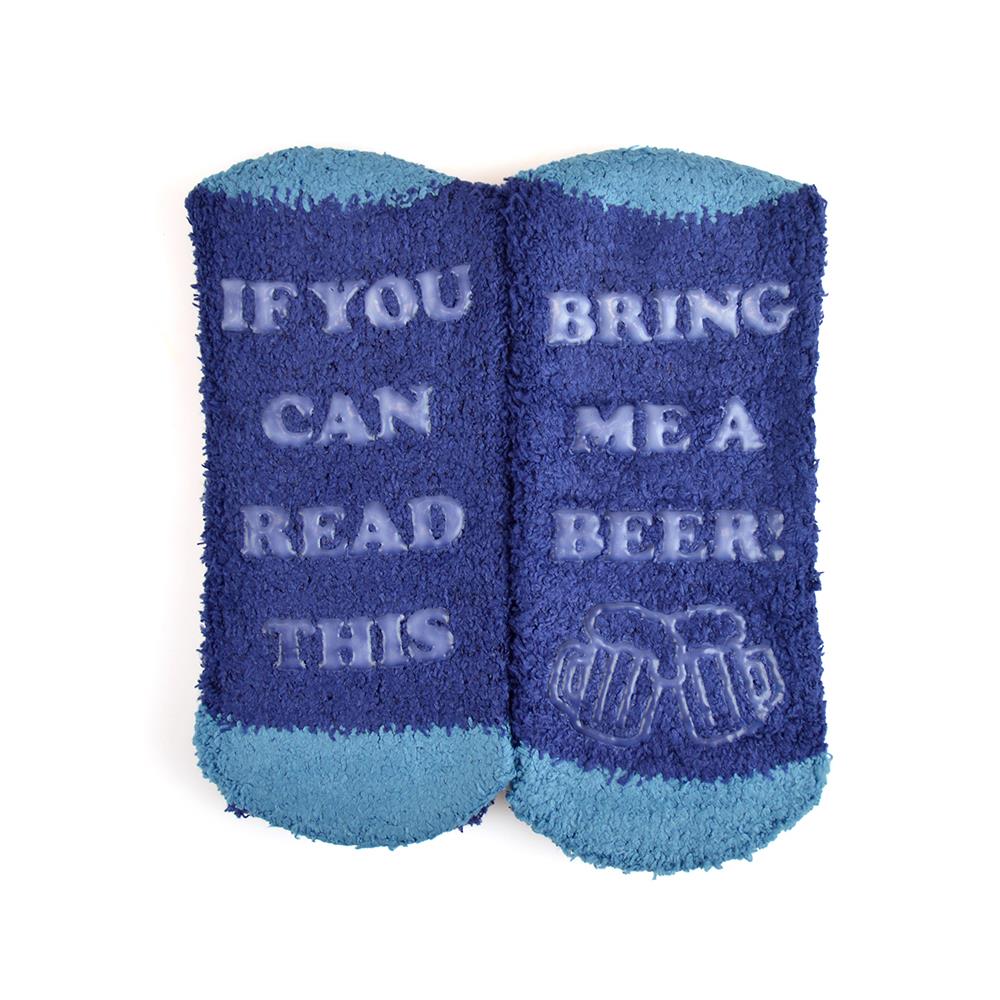 A2Z Mens Novelty Cosy Socks Super Soft Funky Winter Slogan Sole Gripper Socks