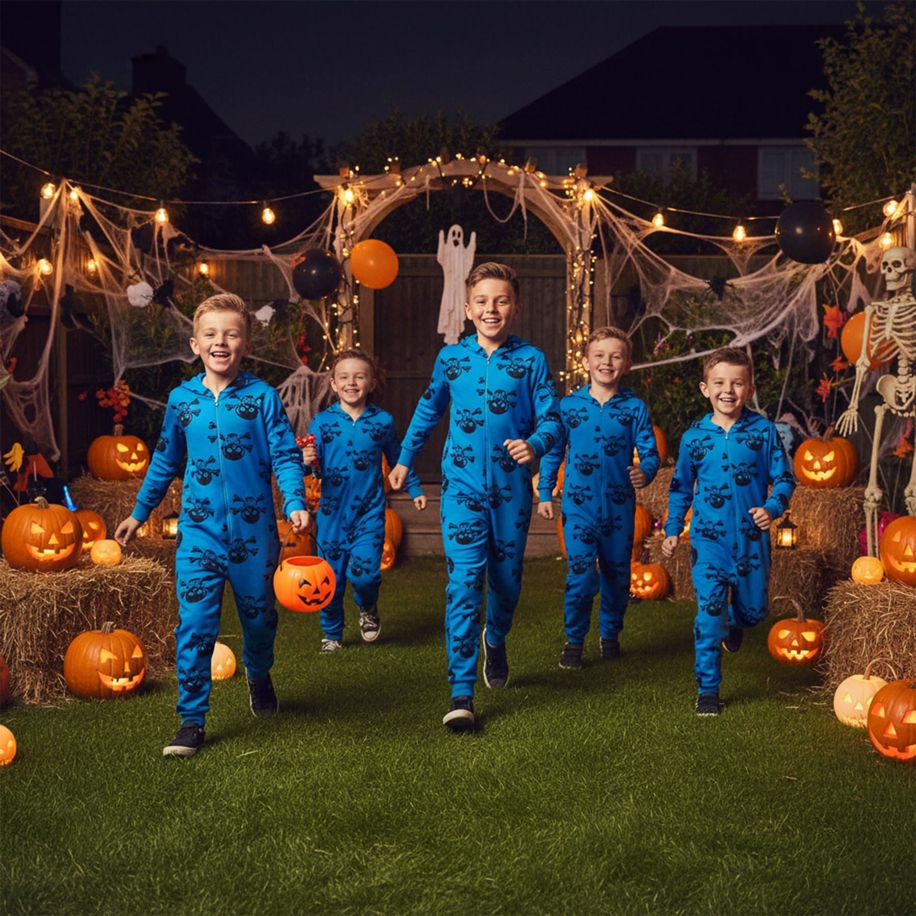 Kids Girls Boys One Piece Halloween Print Onesie