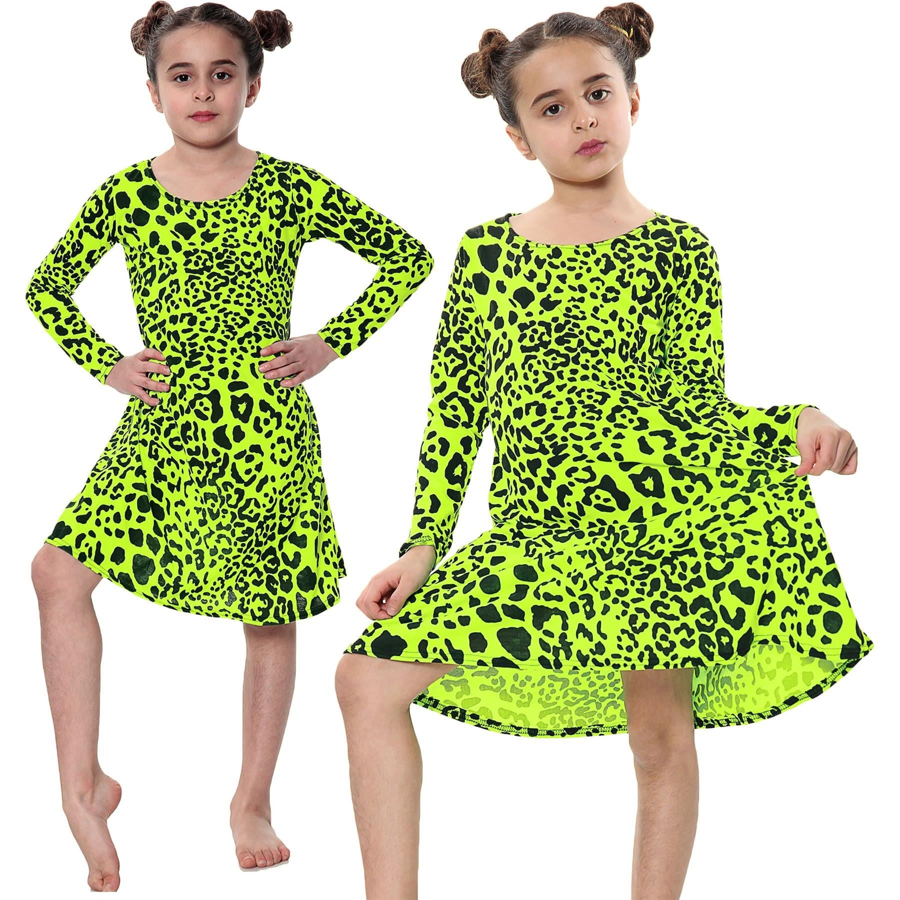 Kids Girls Swing Dresses Spicy Tartan Dog Tooth Print Fashion Dresses 3-13 Years