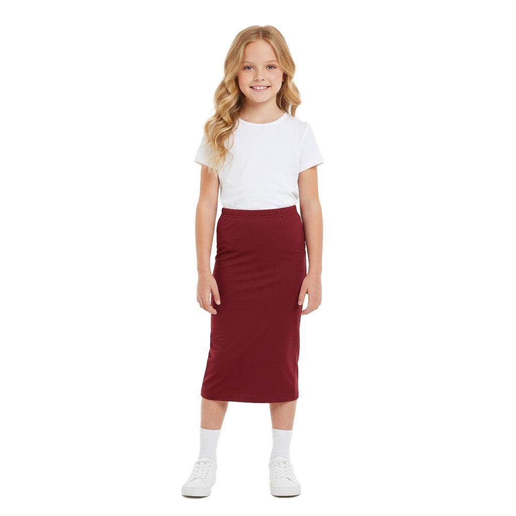Girls Maxi Skirt Soft Stretch Viscose Skirt Comfy School Wear For Age 5-13 Year