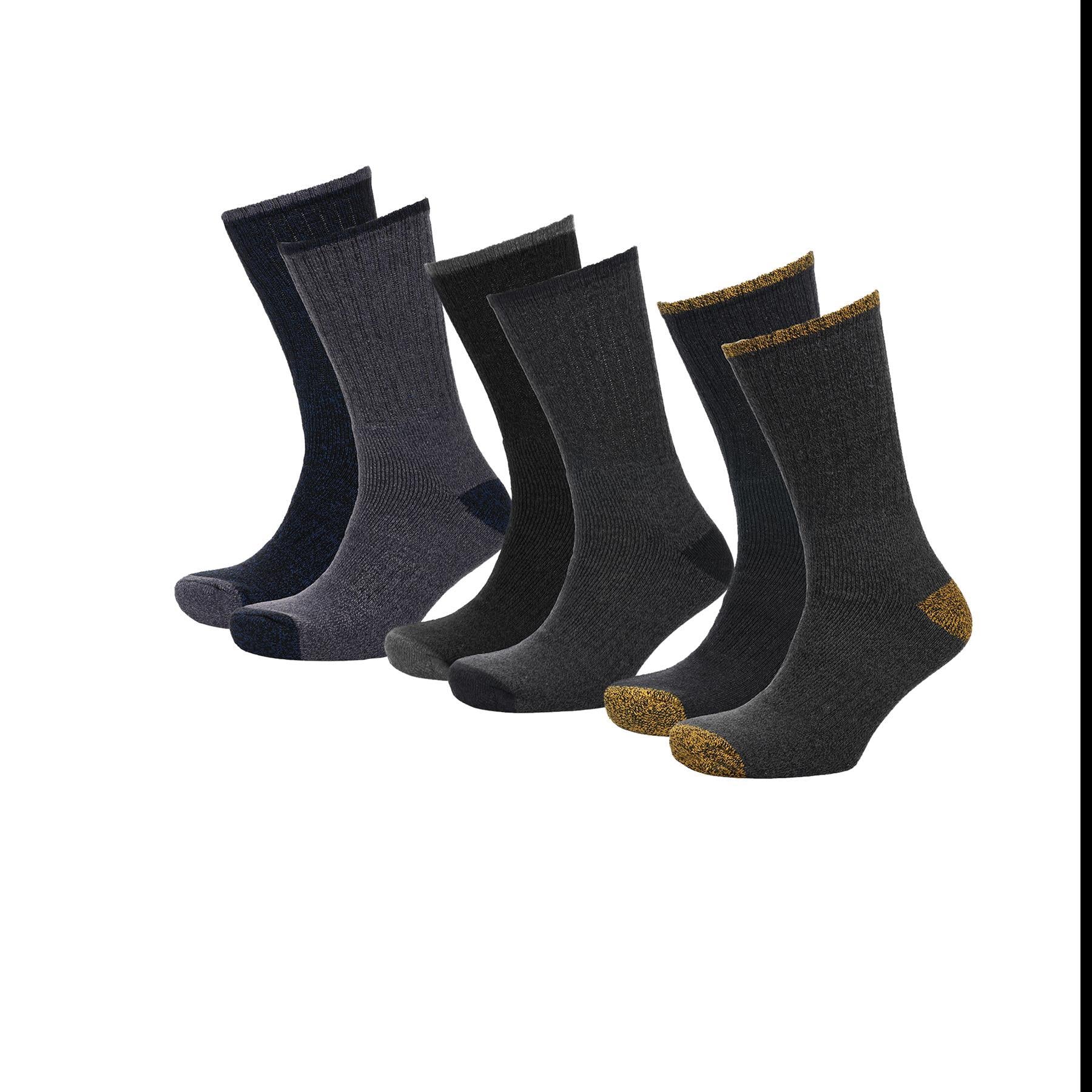 A2Z Mens Crew Cosy Socks Comfortable Pack Of 6 Thick Comfort Outdoor Socks