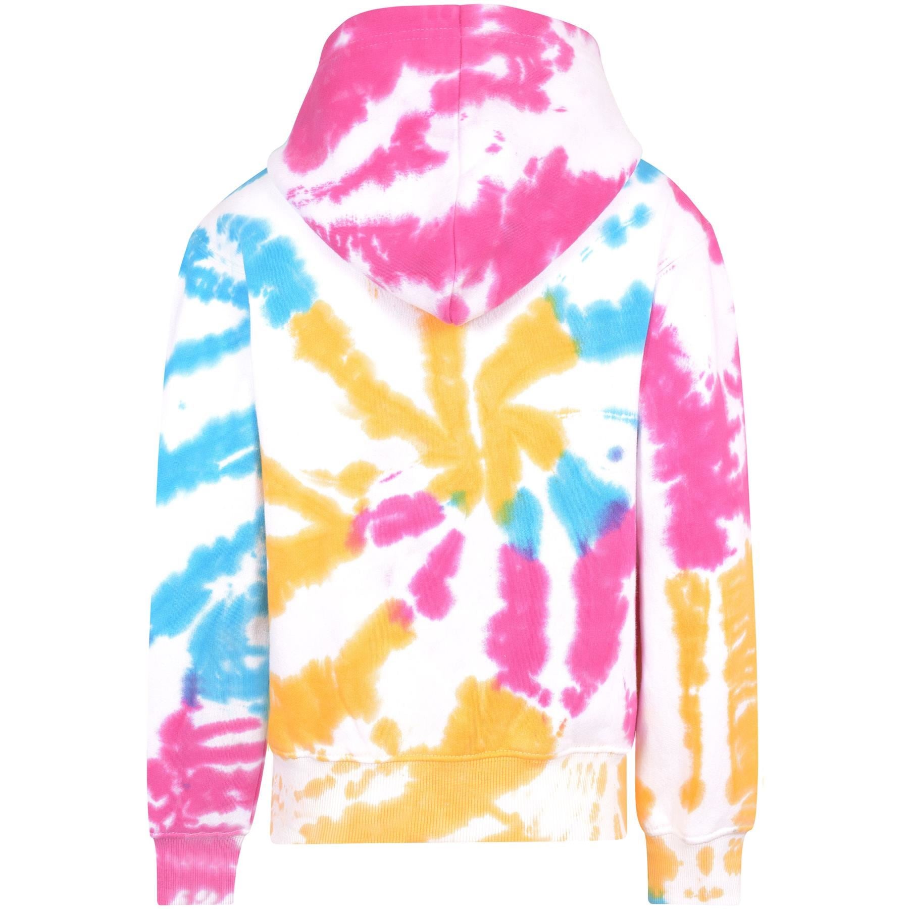 Kids Girls Sweat Shirt Tops Tie Dye Multi Hooded Jumpers Hoodies Age 5-13 Years