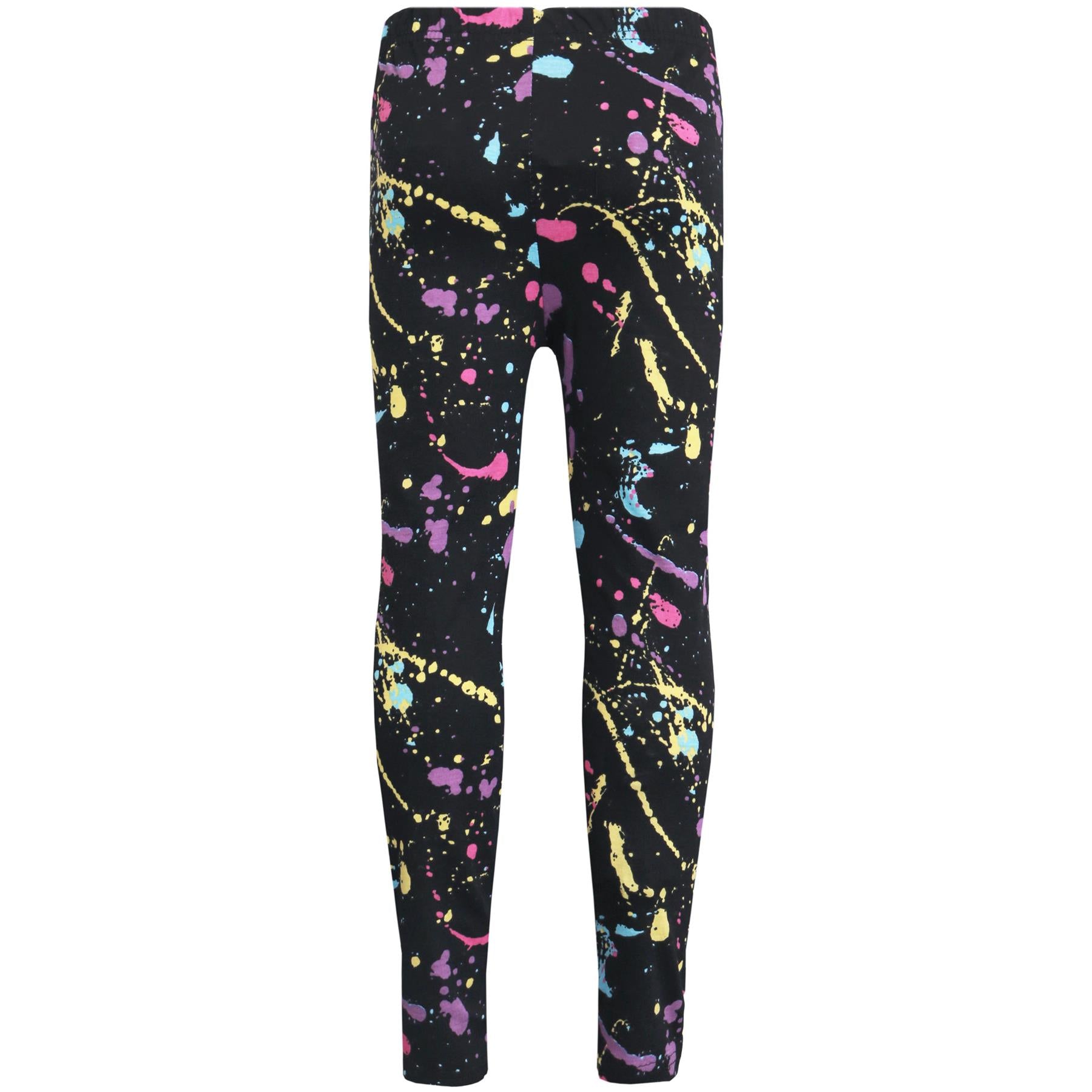 Kids Girls Legging Trendy Pastel Splash Print Fashion Party Dance Leggings 7-13Y