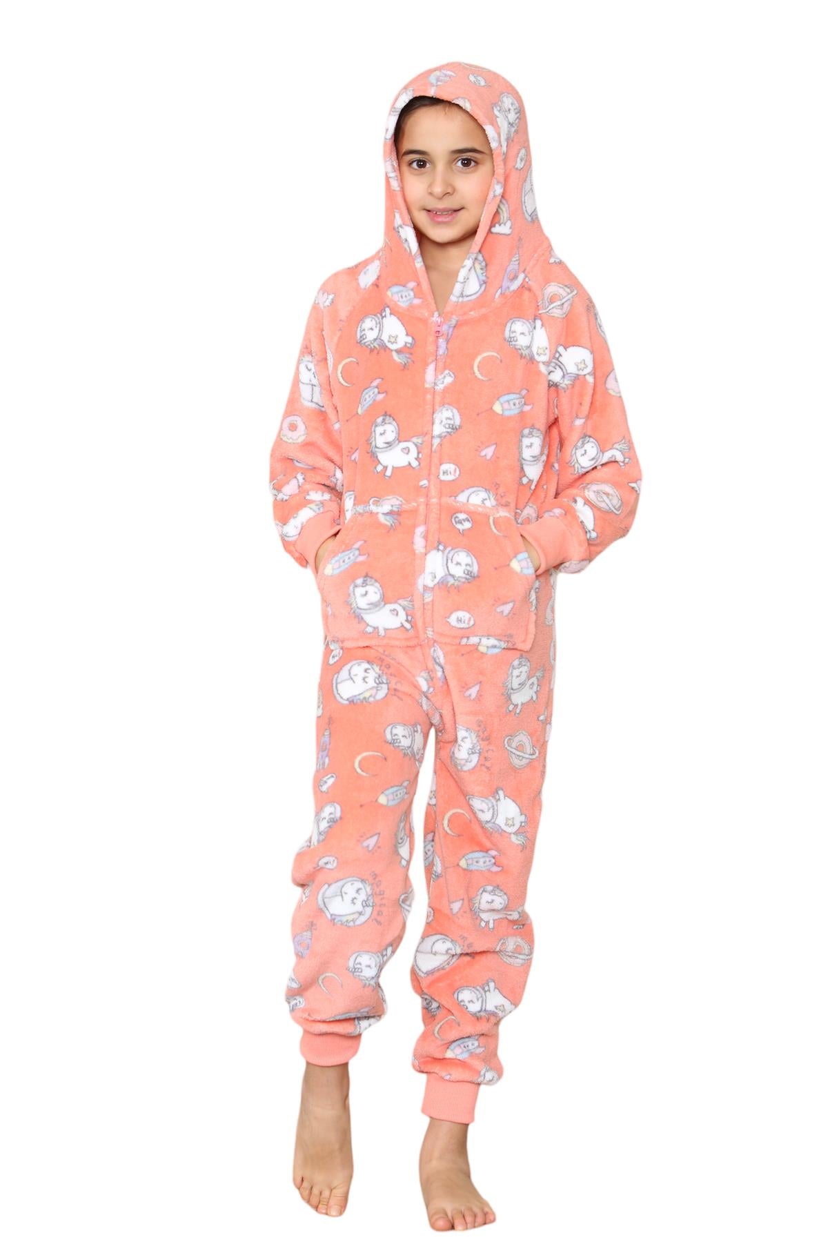 Kids Fleece A2Z Onesie One Piece Pyjamas Unicorn Print Sleepsuit For Boys Girls