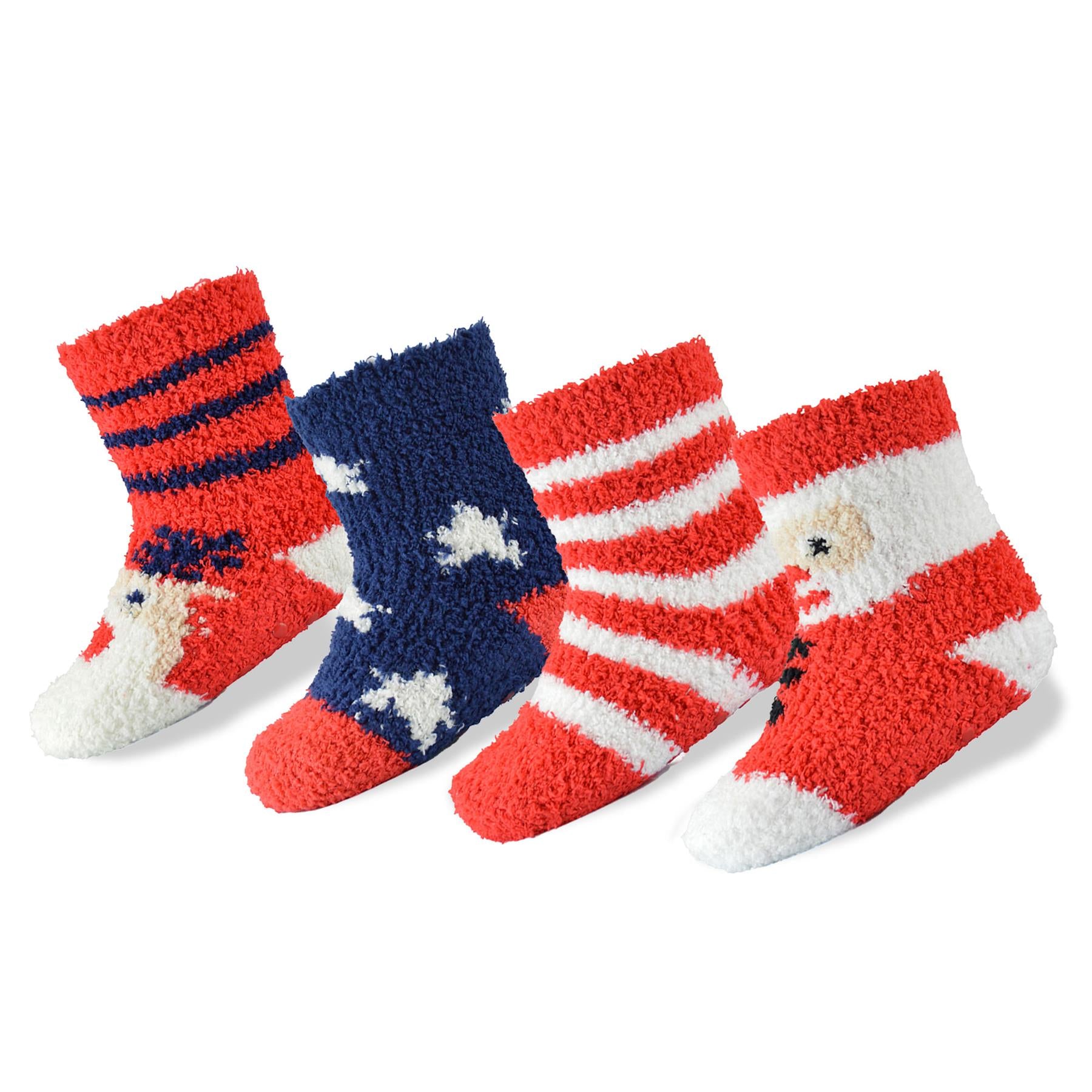 A2Z 4 Kids Baby Socks 2 Pack Girls Boys Xmas Novelty Santa Reindeer Cosy Socks