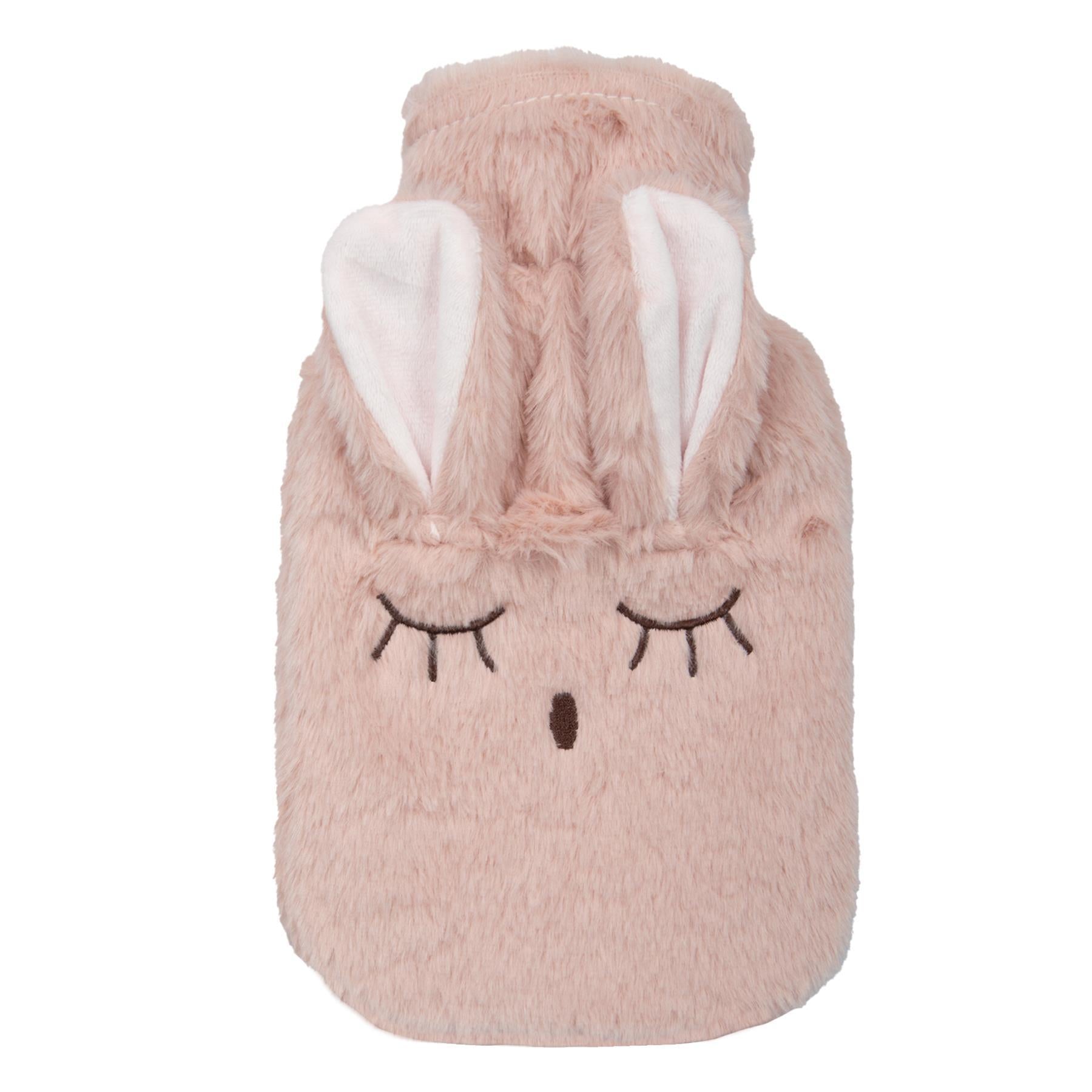 A2Z Hot Water Bottles 3D Animal Bunny 1 Liter Cosy Fleece Cover Heat Therapy