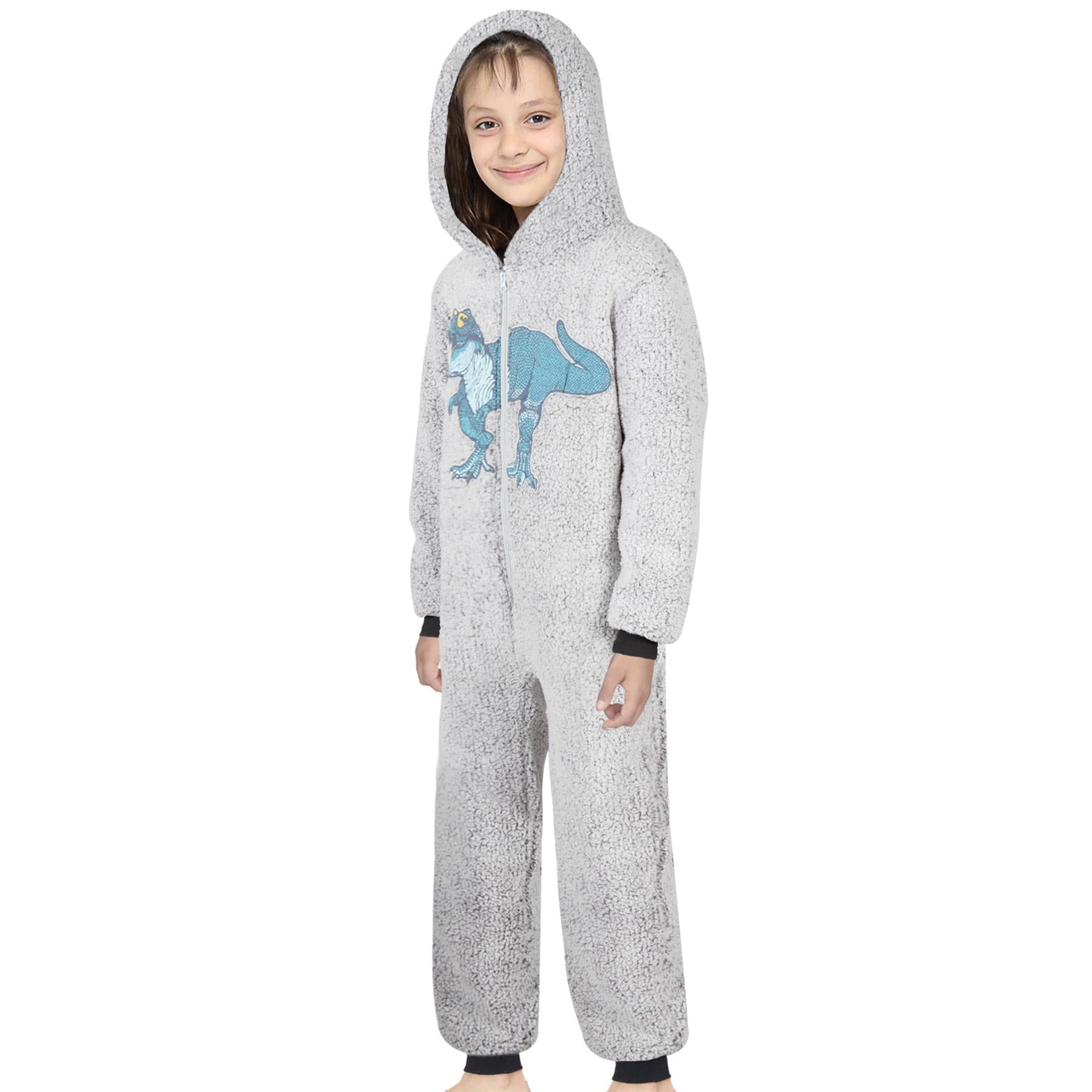 Kids Unisex Dinosaur A2Z Onesie One Piece All in One Thick Pile Fleece Jumpsuit