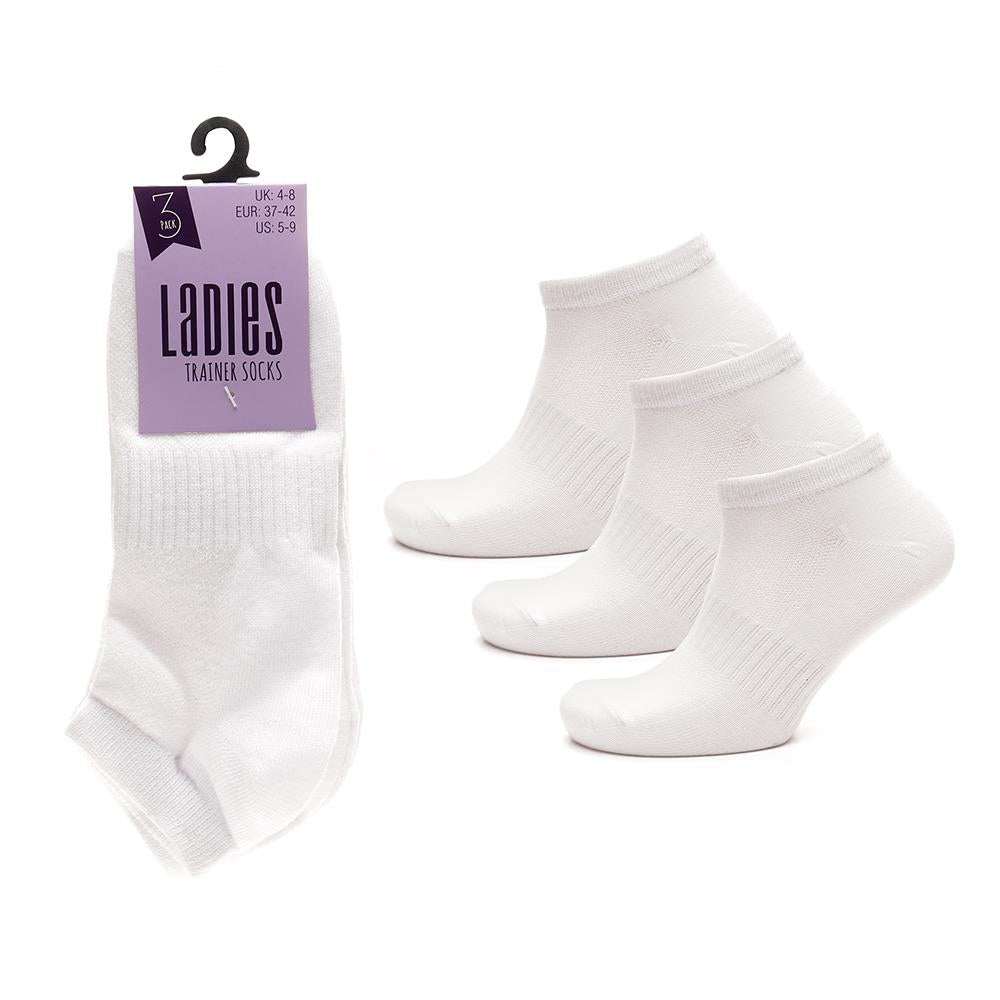 Ladies Trainer Socks 3 Pack with Arch Support Mesh Low Cut Ankle Sports Socks
