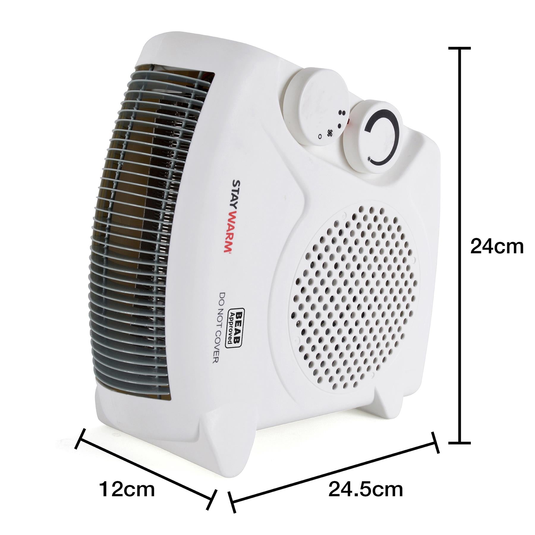 2000w Upright and Flatbed Fan Heater with 2 Heat Settings Cool Blow Fan Variable