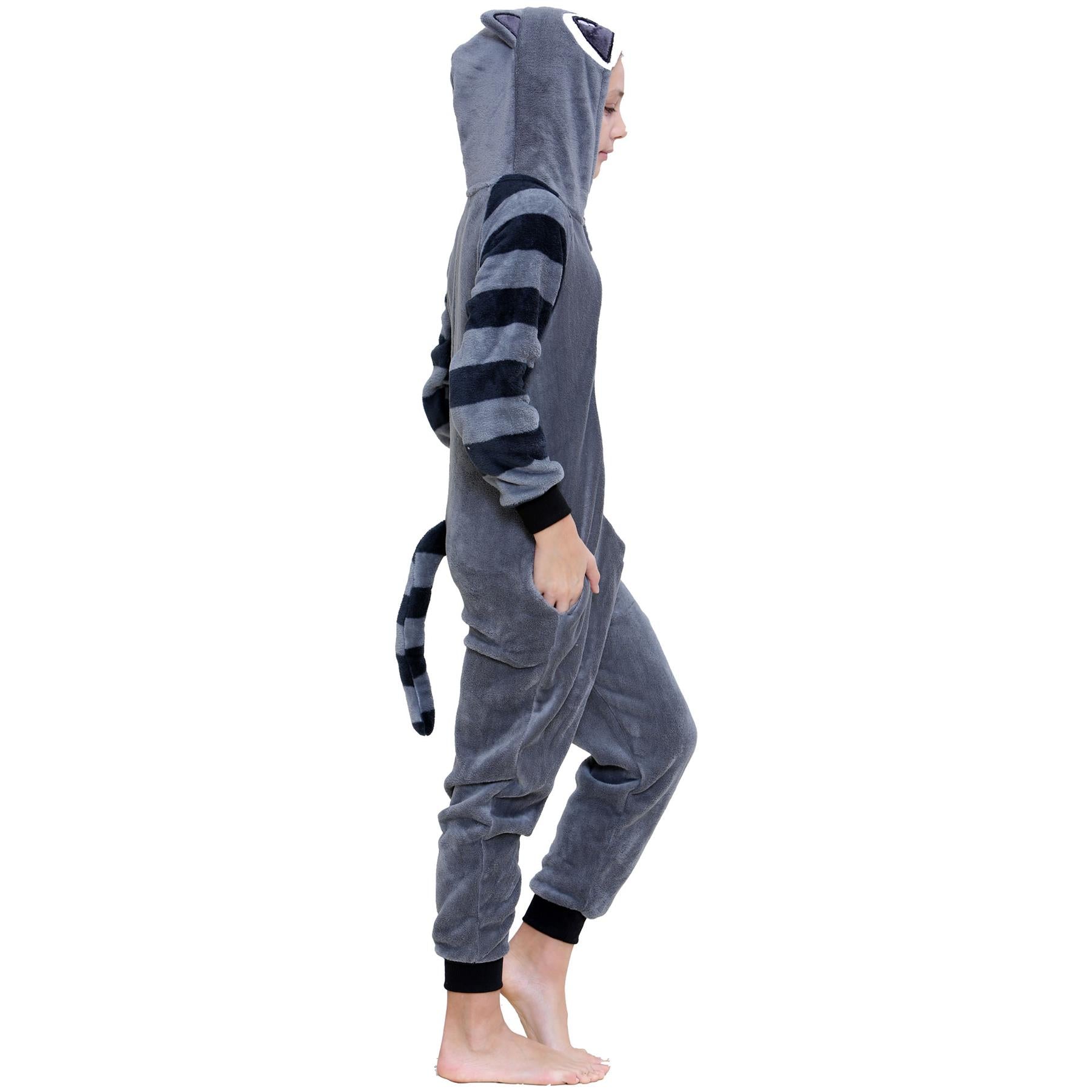 Kids Unisex Super Soft Fleece Raccoon Onesie