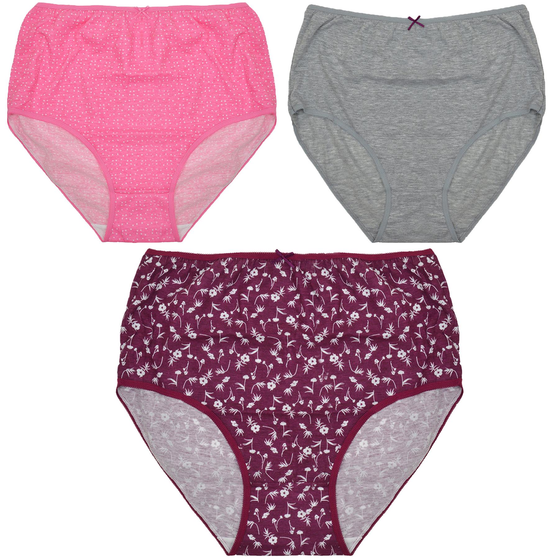 Ladies Classic Briefs Underwear Pack Of 3 Adjustable Waist Quick Dry Knickers