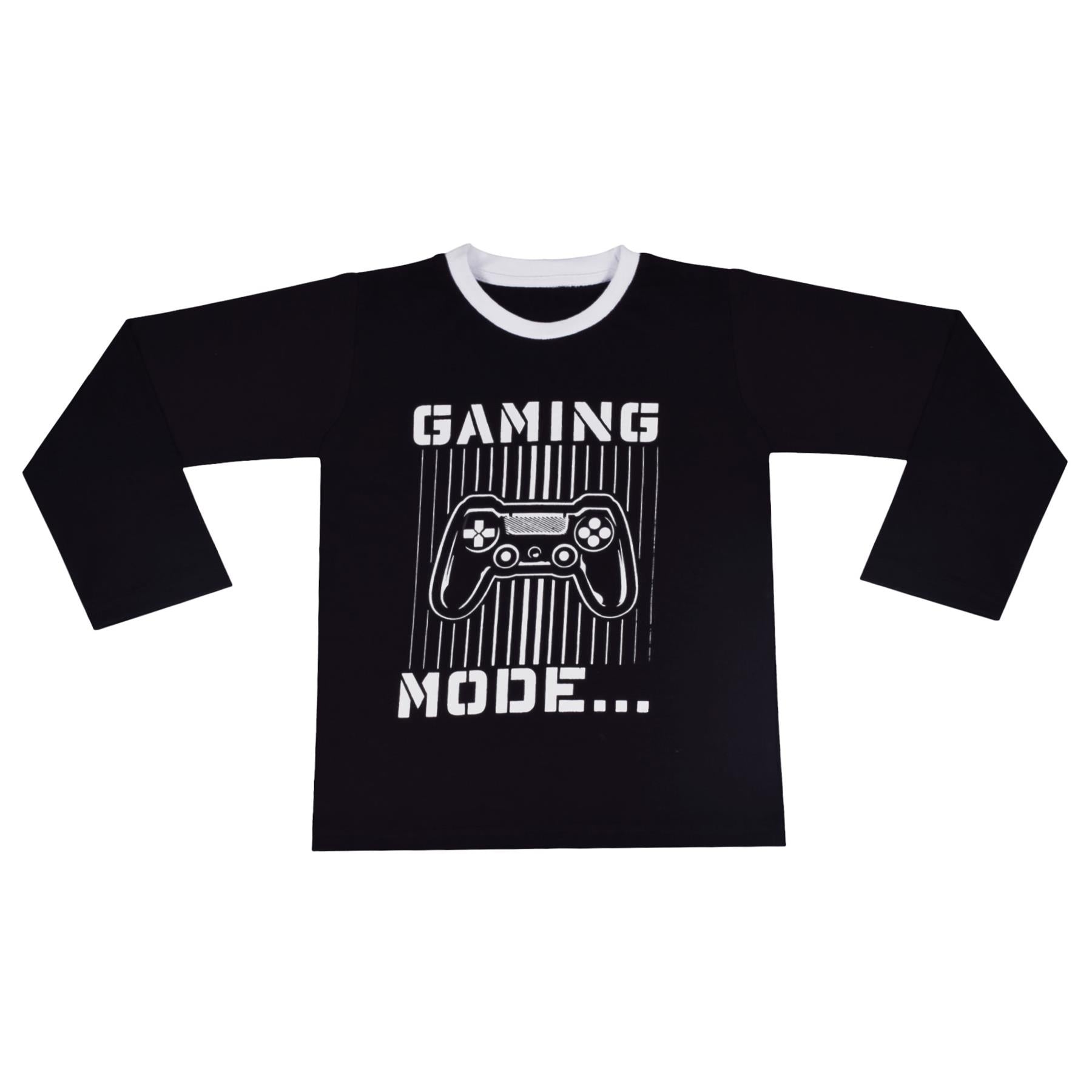 A2Z 4 Kids Gaming Mode Black Pyjamas Contrast T Shirt Sleepwear Pyjama Set