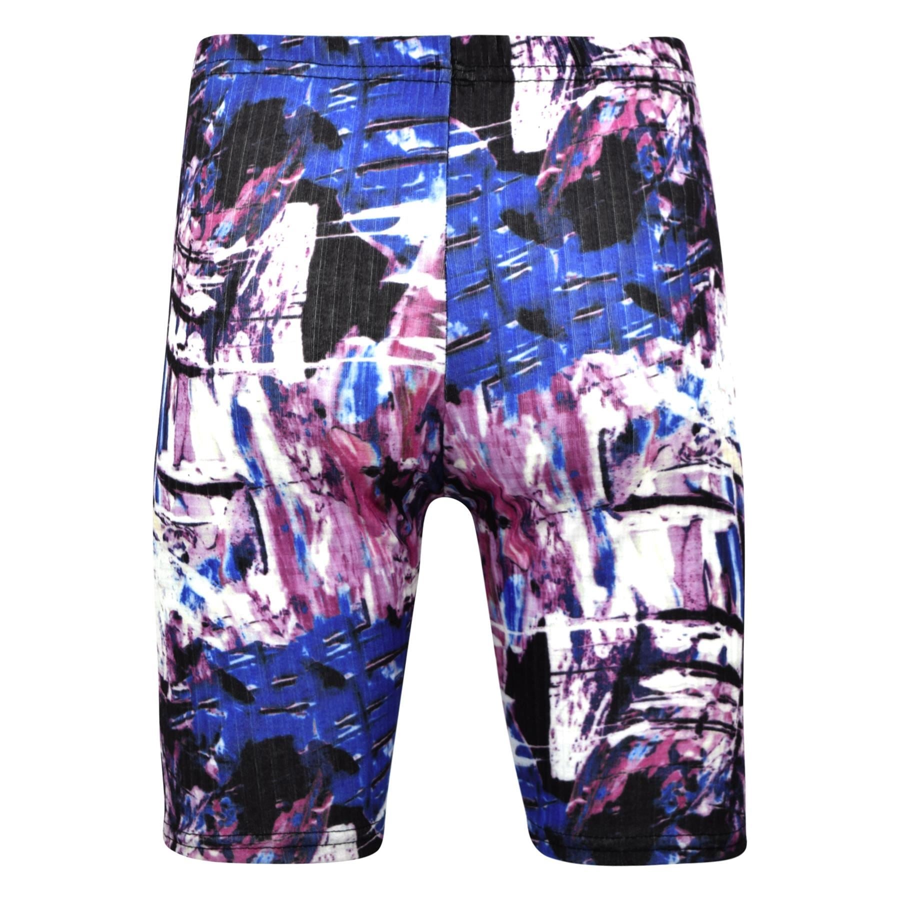 Kids Girls Shorts Tie Dye Printed Summer Fashion Stretchy Knee Length Half Pants