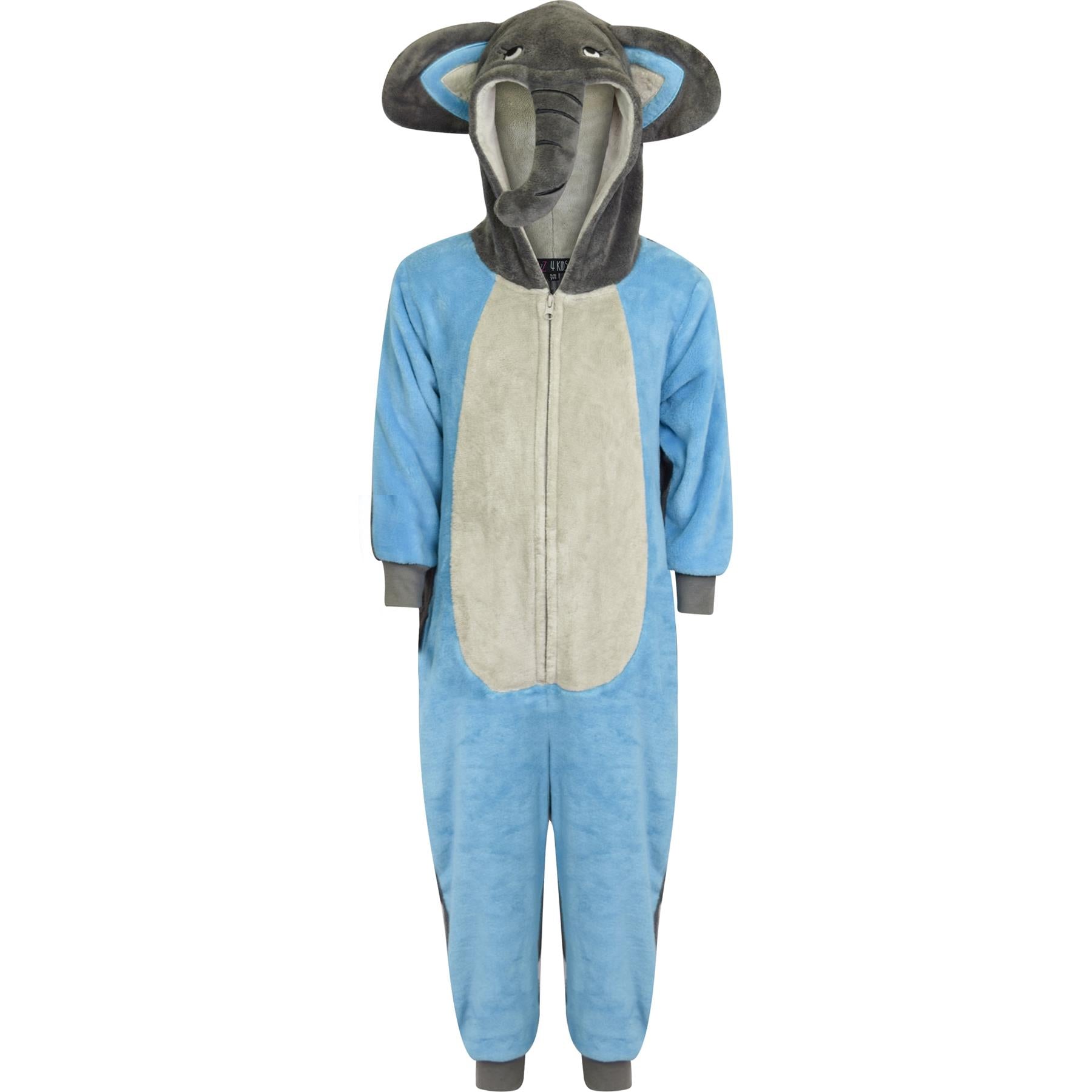 Kids Unisex 2-Tone Elephant A2Z Onesie One Piece Animal Cosplay Jumpsuit