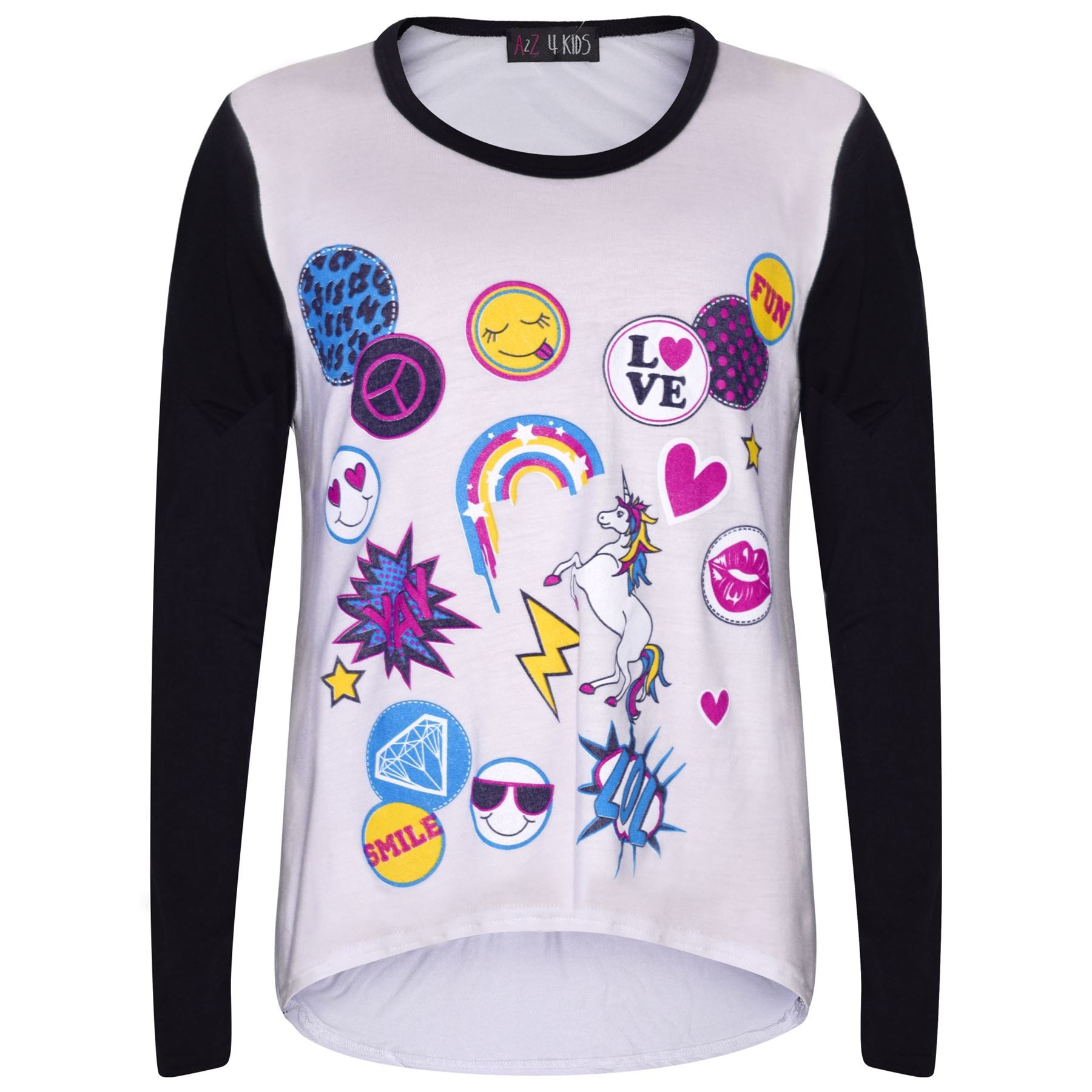 Girls Top Kids Long Sleeves Unicorn & Rainbow Print T Shirt & Legging Set